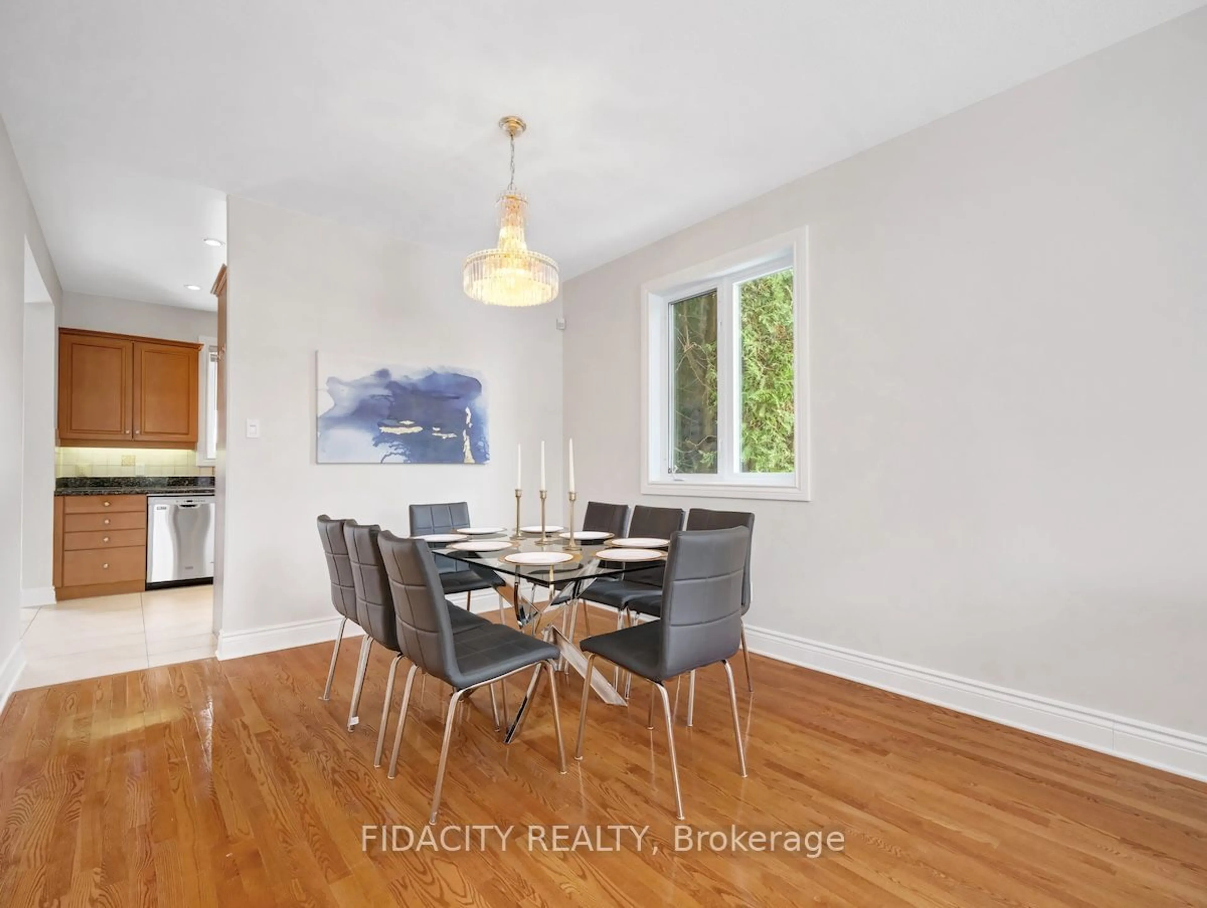 Dining room, wood/laminate floor for 3 Marcasite Rd, Ottawa Ontario K2L 4C5