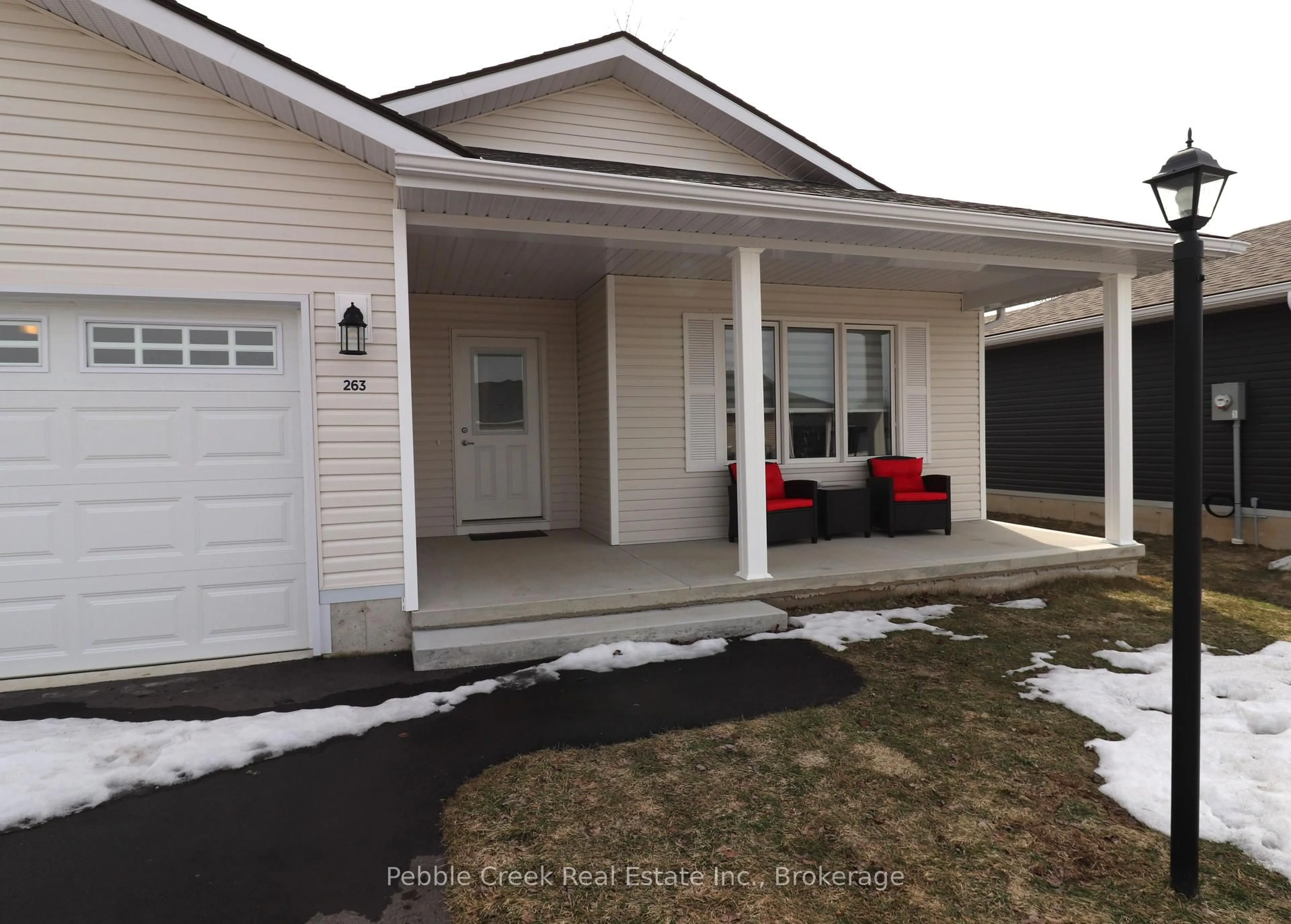 Home with vinyl exterior material, street for 263 Lake Breeze Dr, Ashfield-Colborne-Wawanosh Ontario N7A 0C6