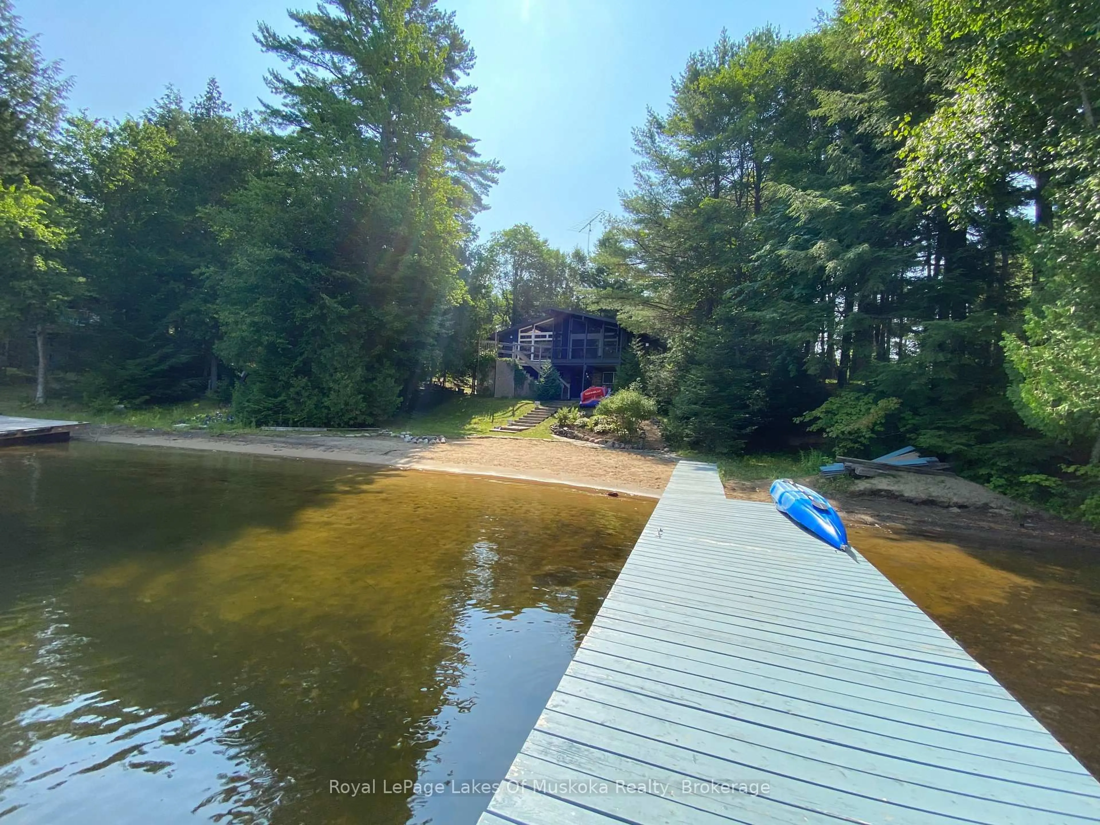 A pic from outside/outdoor area/front of a property/back of a property/a pic from drone, water/lake/river/ocean view for 1011 Hollow Point Dr, Algonquin Highlands Ontario P0A 1E0