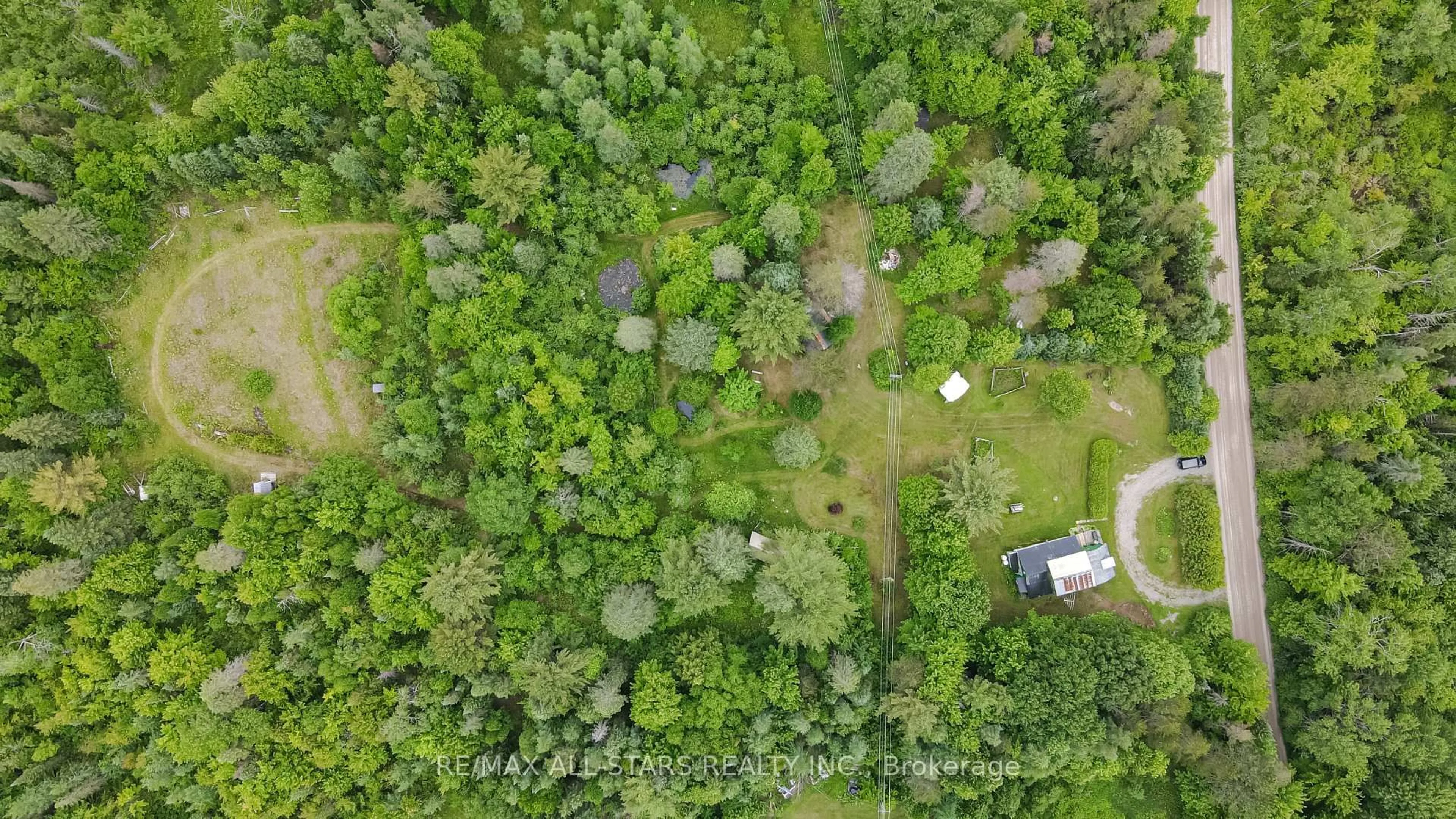 A pic from outside/outdoor area/front of a property/back of a property/a pic from drone, forest/trees view for 189 Boundary Rd, Kawartha Lakes Ontario K0M 2A0