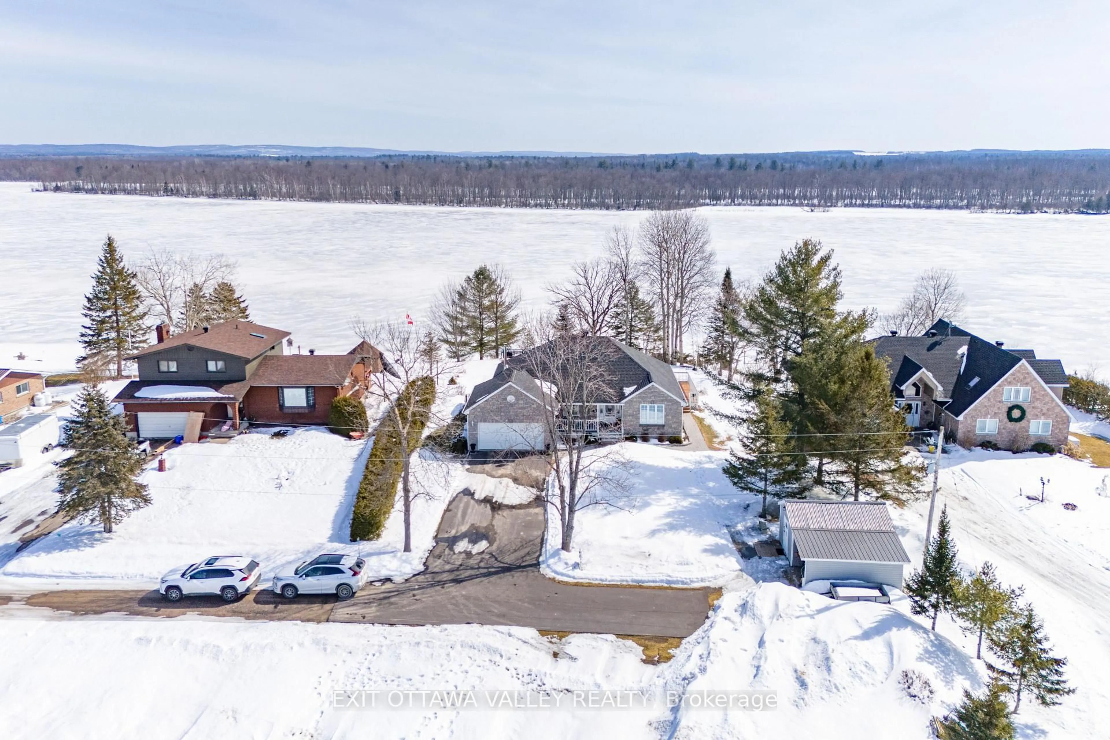 A pic from outside/outdoor area/front of a property/back of a property/a pic from drone, water/lake/river/ocean view for 37 Lachance Tr, Beachburg Ontario K0J 1C0