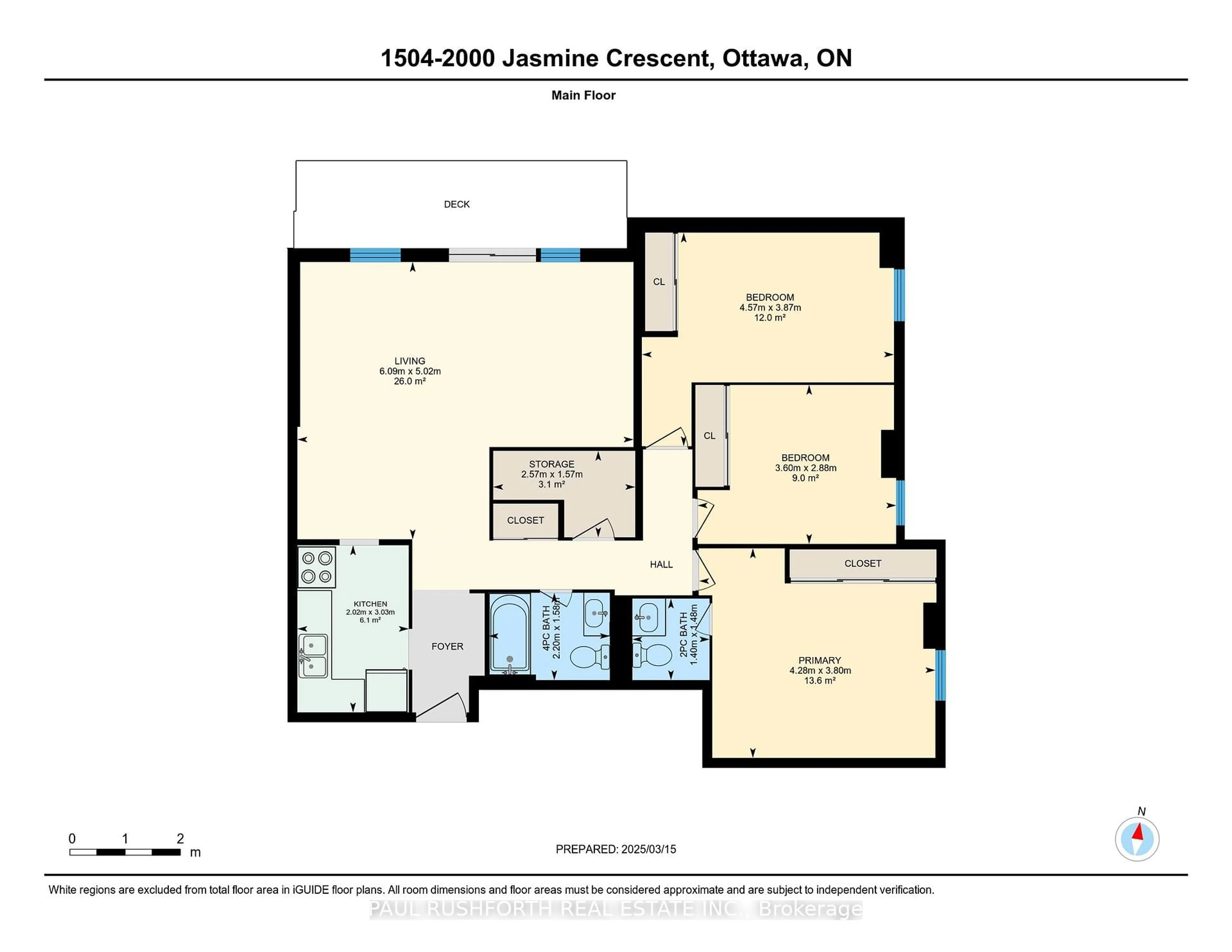 Floor plan for 2000 Jasmine Cres #1504, Ottawa Ontario K1B 3R9