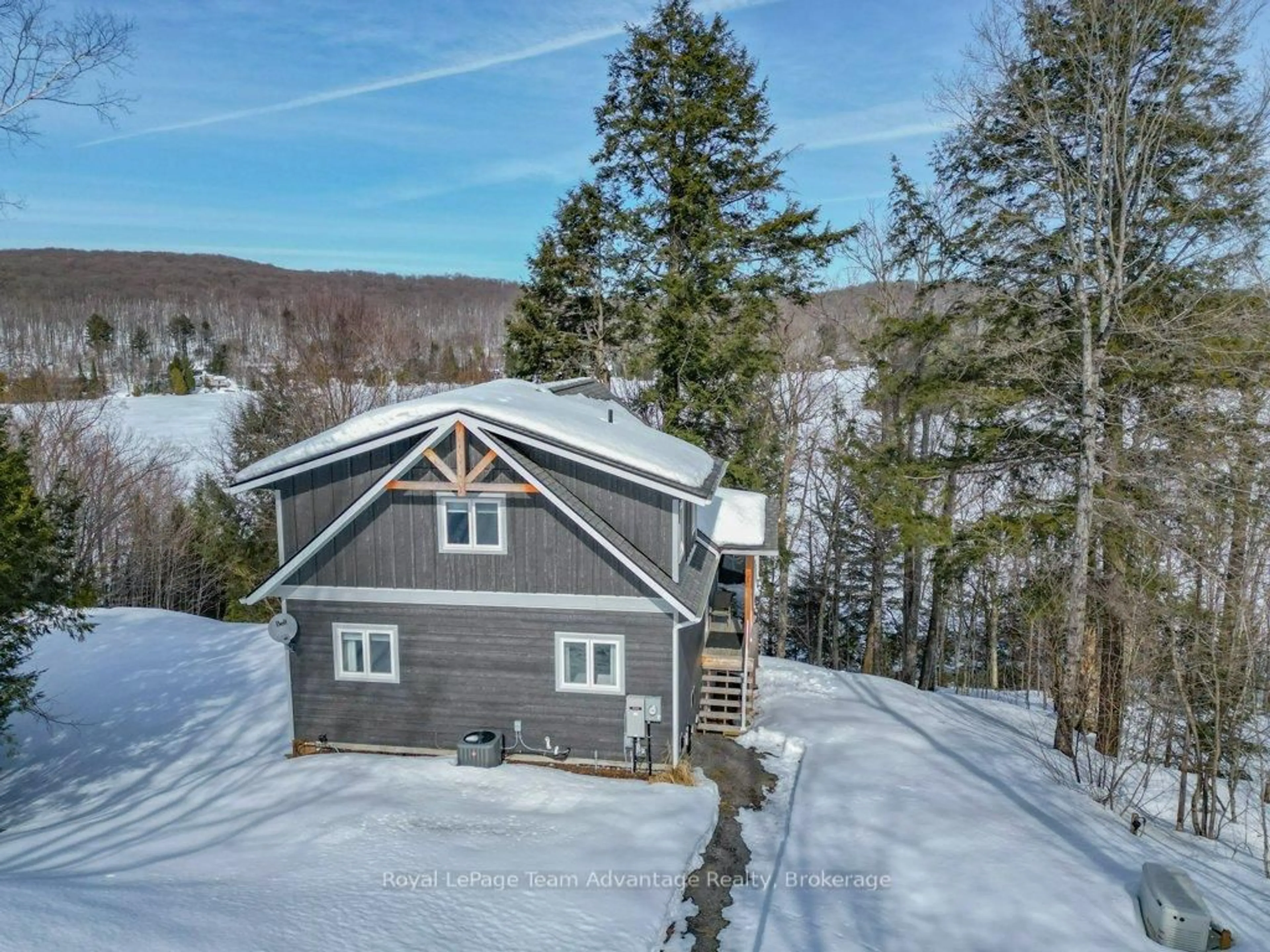 A pic from outside/outdoor area/front of a property/back of a property/a pic from drone, water/lake/river/ocean view for 63 Maple Dr, Perry Ontario P1H 2J8