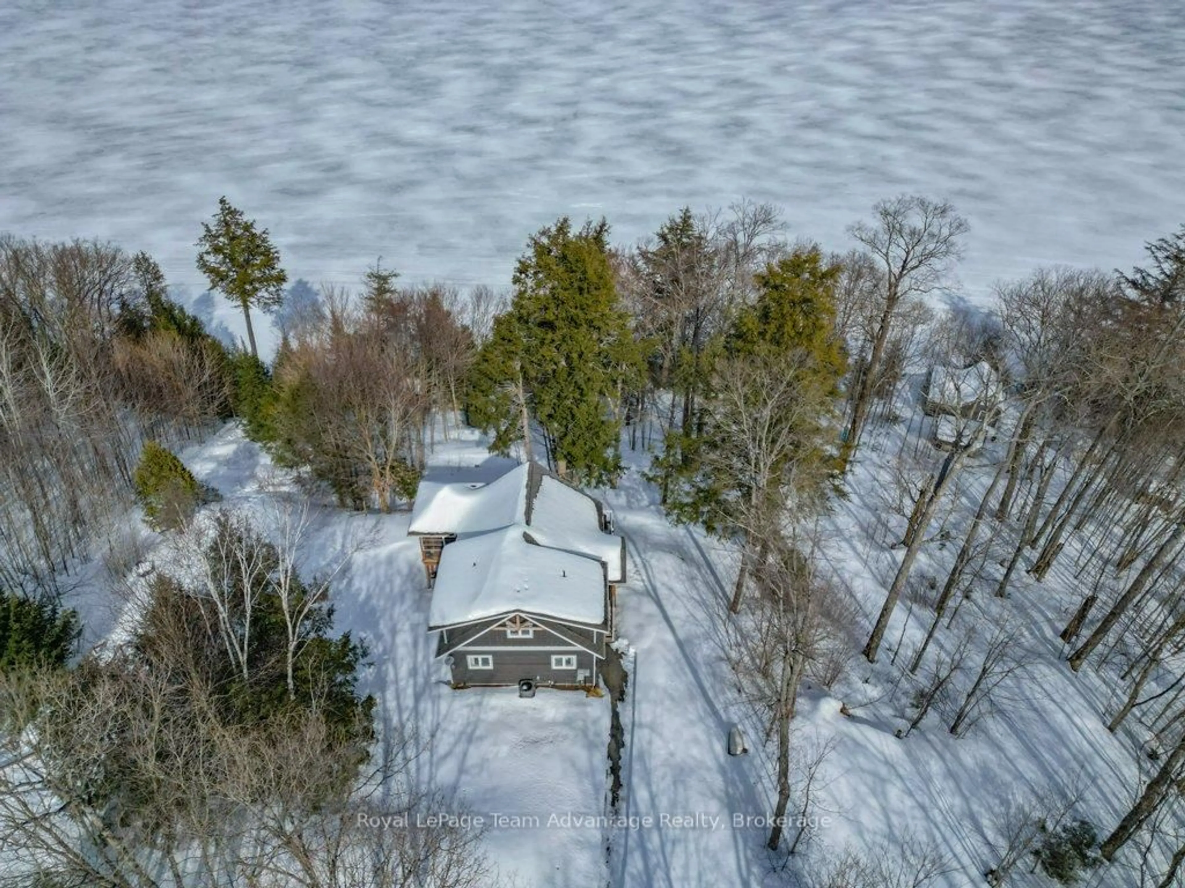 A pic from outside/outdoor area/front of a property/back of a property/a pic from drone, water/lake/river/ocean view for 63 Maple Dr, Perry Ontario P1H 2J8