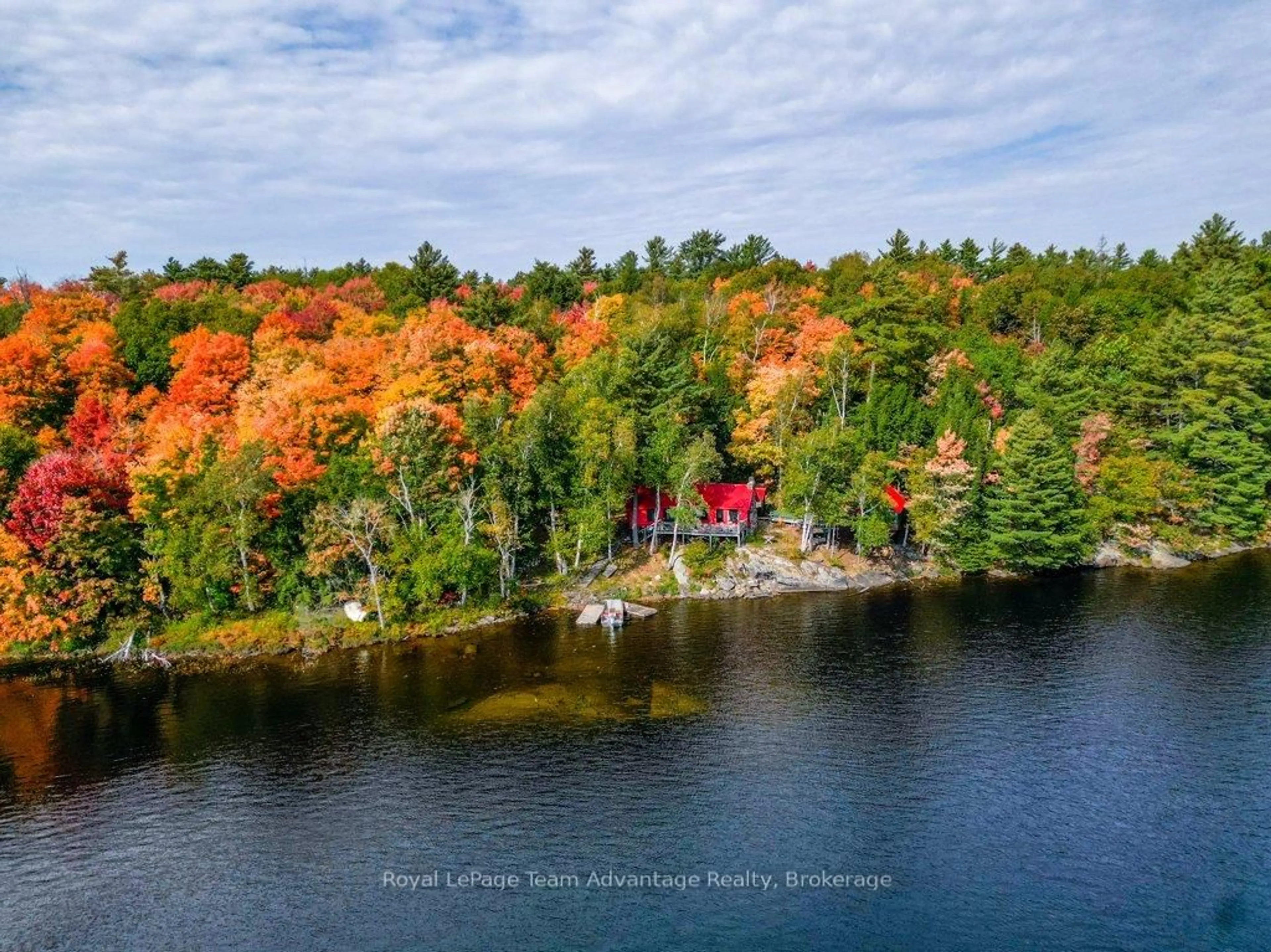 A pic from outside/outdoor area/front of a property/back of a property/a pic from drone, water/lake/river/ocean view for 9600 HARRIS LAKE water access only N/A, Whitestone Ontario P0A 1K0