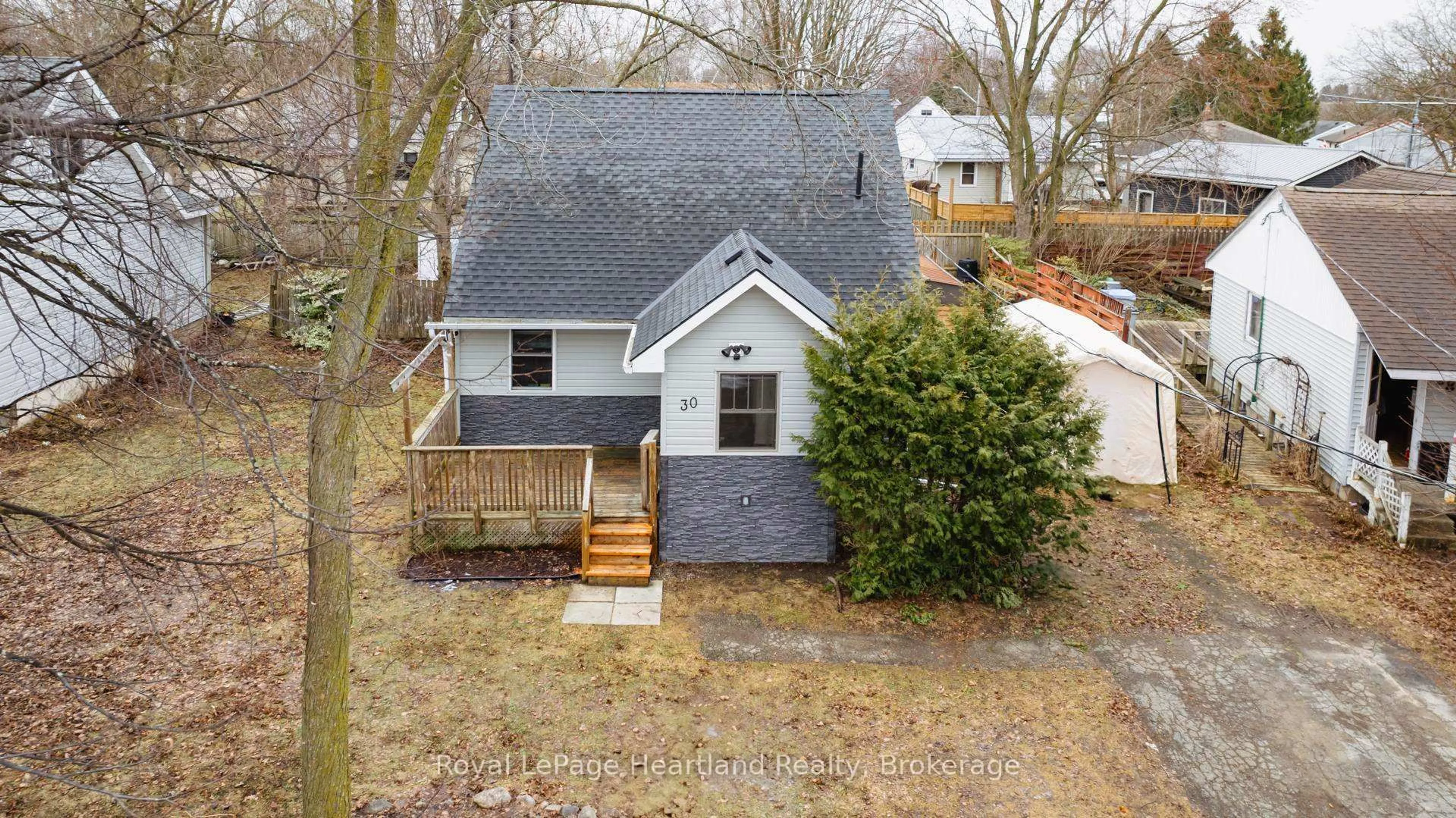 A pic from outside/outdoor area/front of a property/back of a property/a pic from drone, street for 30 Quebec Rd, Huron East Ontario N0M 1L0