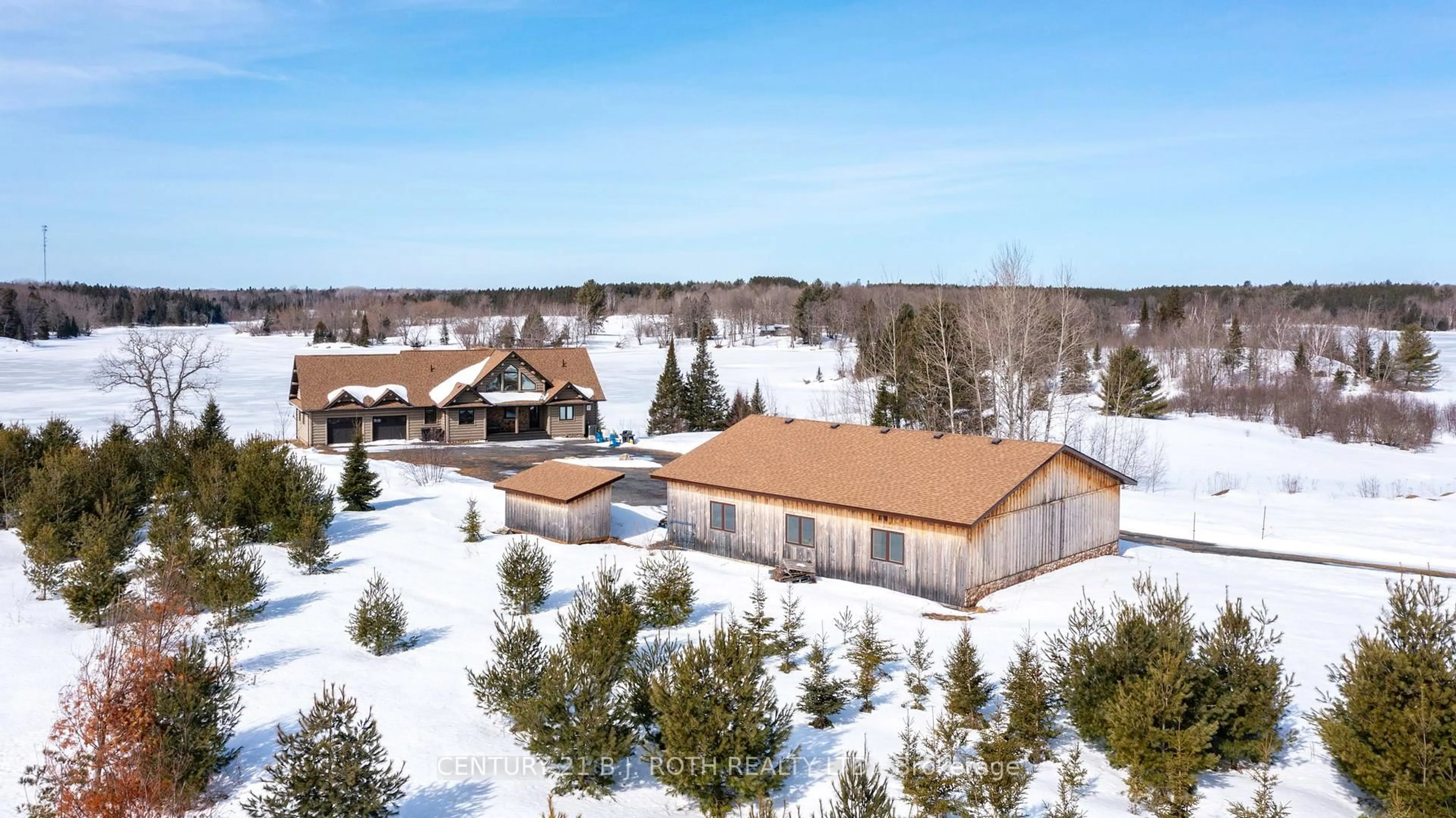 A pic from outside/outdoor area/front of a property/back of a property/a pic from drone, mountain view for 64 McCords Rd, McKellar Ontario P2A 0B5