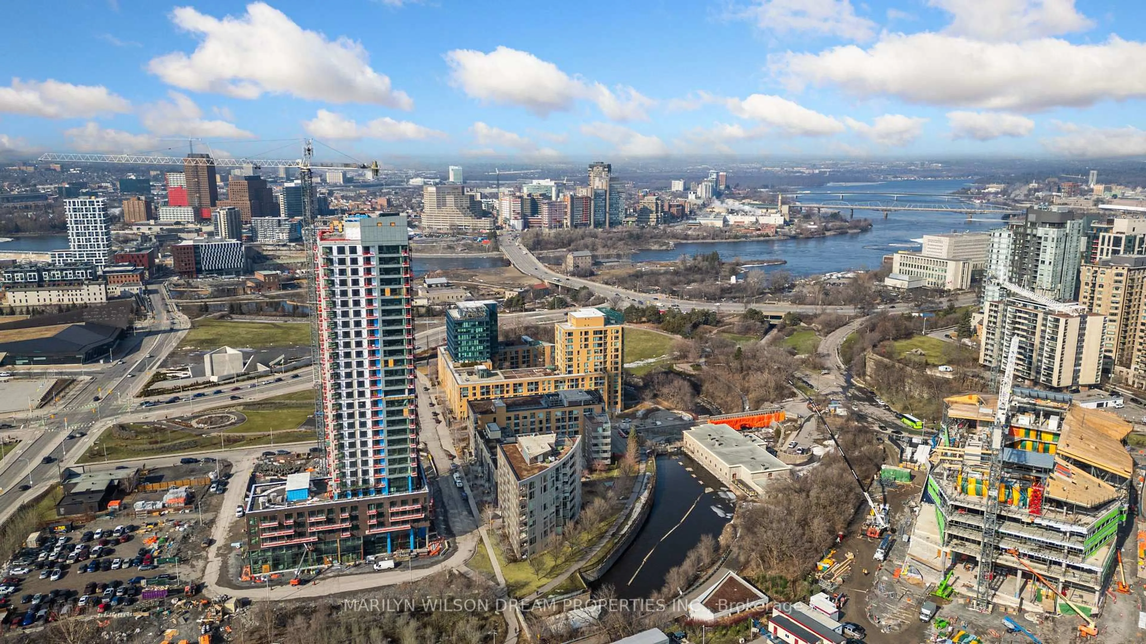 A pic from outside/outdoor area/front of a property/back of a property/a pic from drone, city buildings view from balcony for 250 Lett St #613, Ottawa Ontario K1R 0A8