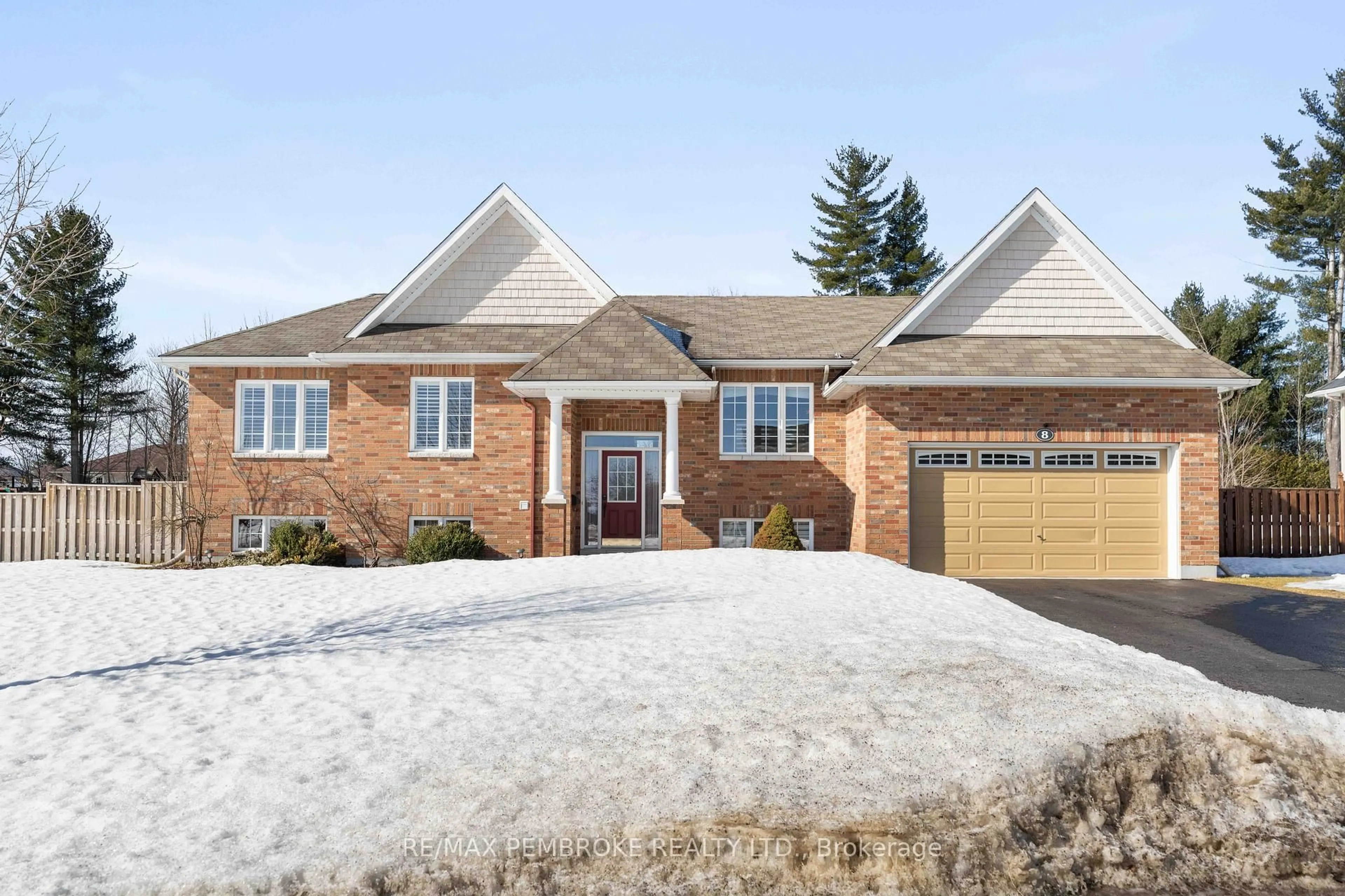 Home with brick exterior material, street for 8 Bedard Blvd, Petawawa Ontario K8H 0B7