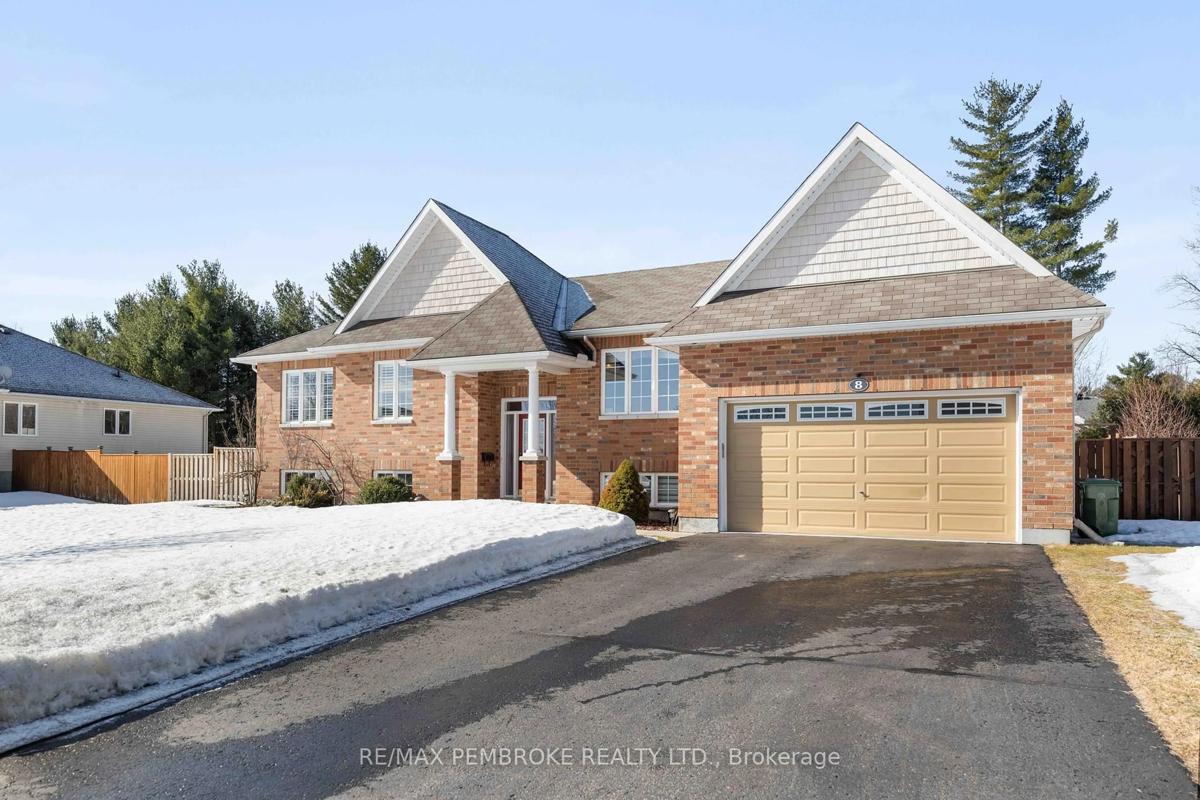 Home with brick exterior material, street for 8 Bedard Blvd, Petawawa Ontario K8H 0B7