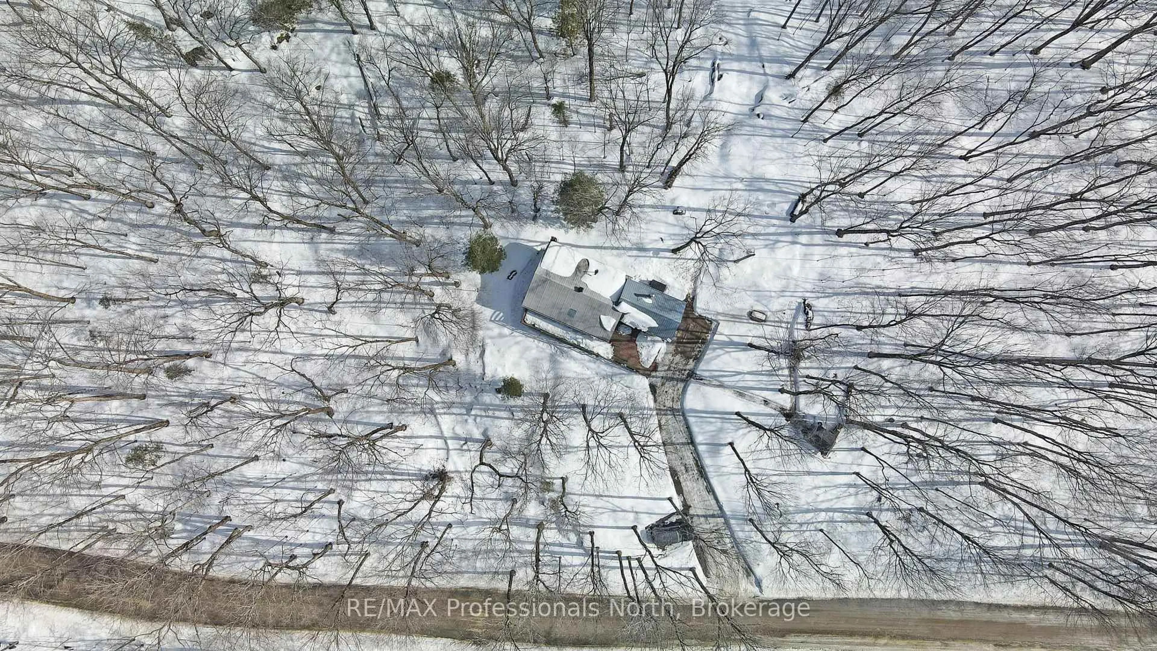 A pic from outside/outdoor area/front of a property/back of a property/a pic from drone, street for 1534 Salerno Lake Rd, Highlands East Ontario K0M 1X0