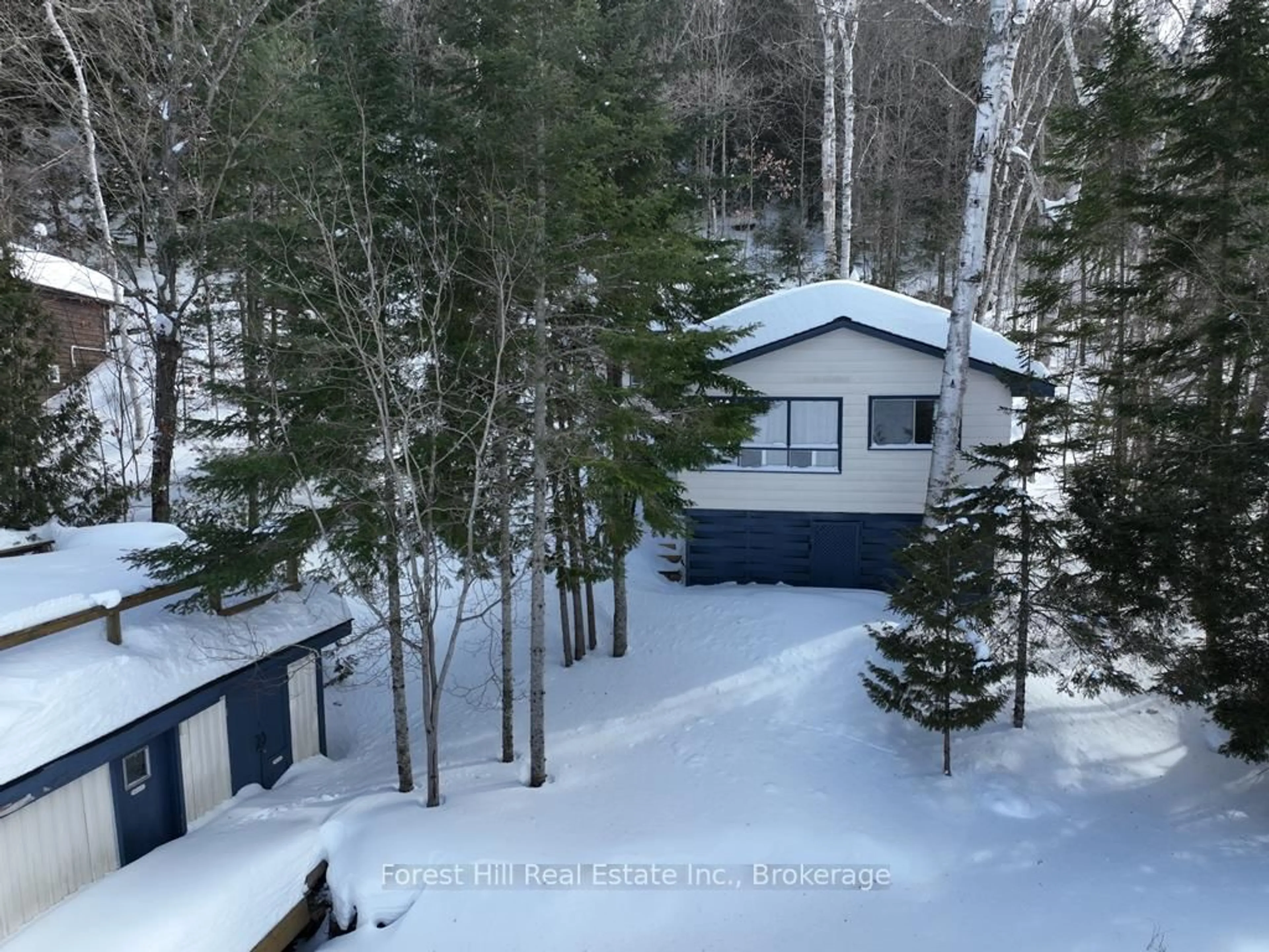 A pic from outside/outdoor area/front of a property/back of a property/a pic from drone, forest/trees view for 27509 Minden Point Tr, Algonquin Highlands Ontario P0A 1E0