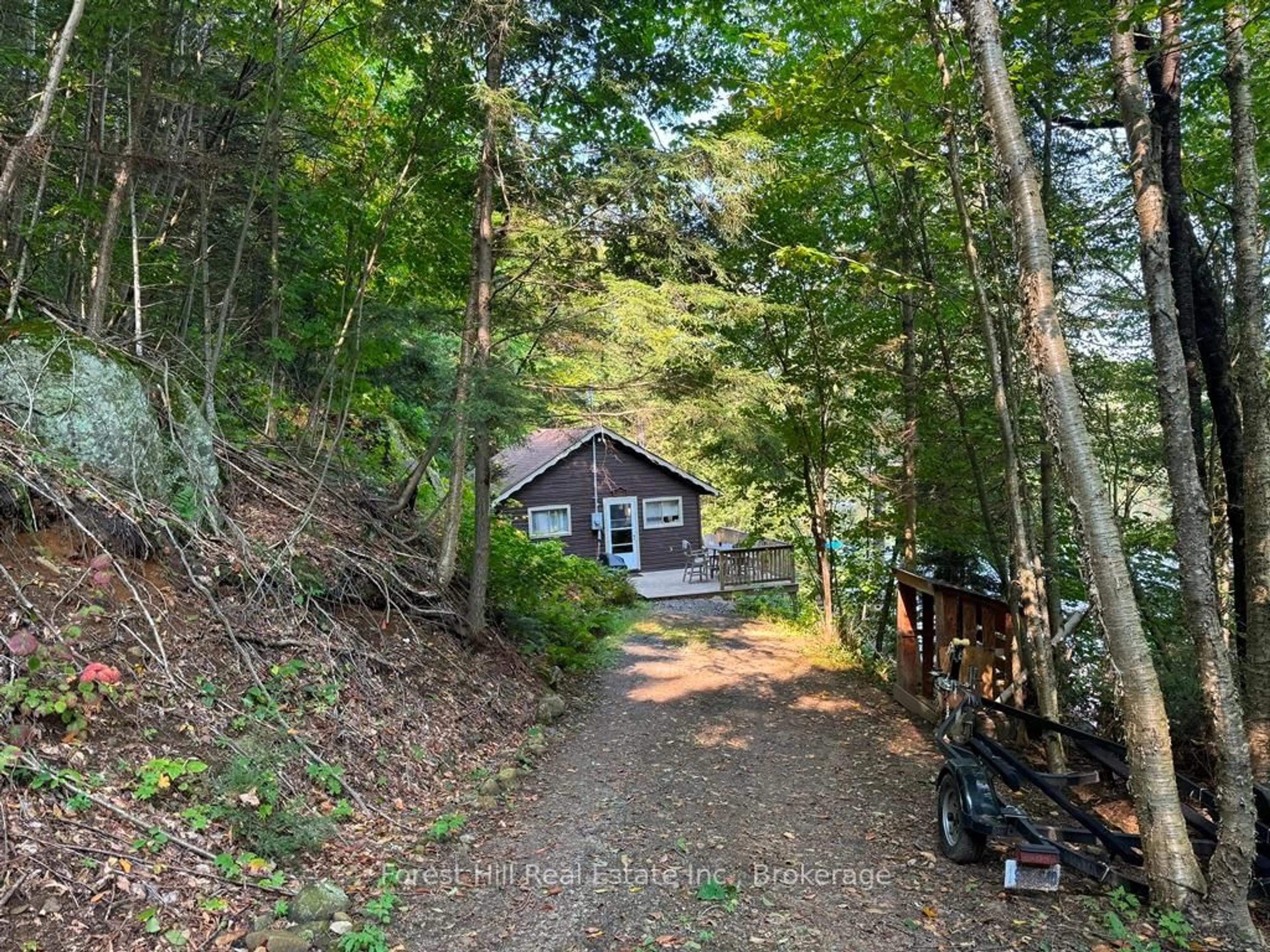 A pic from outside/outdoor area/front of a property/back of a property/a pic from drone, forest/trees view for 1023 Twilight Close Lane, Algonquin Highlands Ontario P0A 1E0