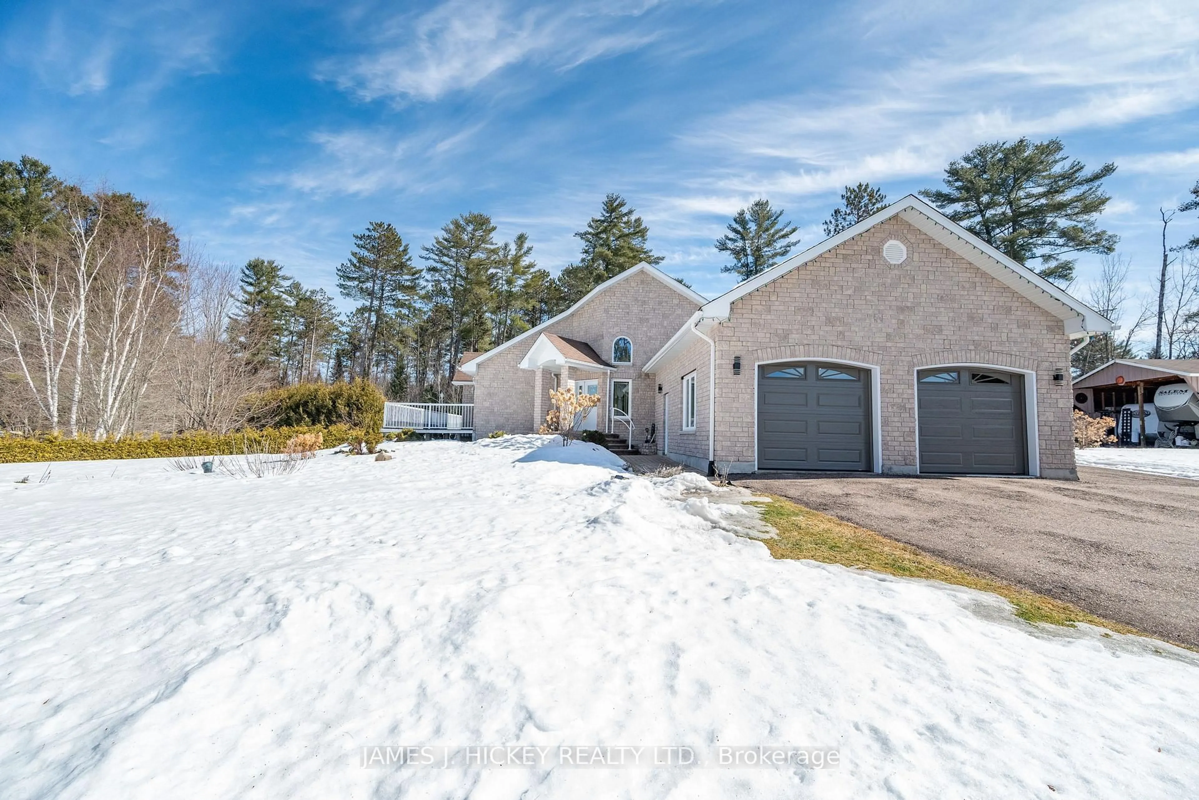 A pic from outside/outdoor area/front of a property/back of a property/a pic from drone, street for 12 Boudreau Rd, Mackey Ontario K0J 2B0