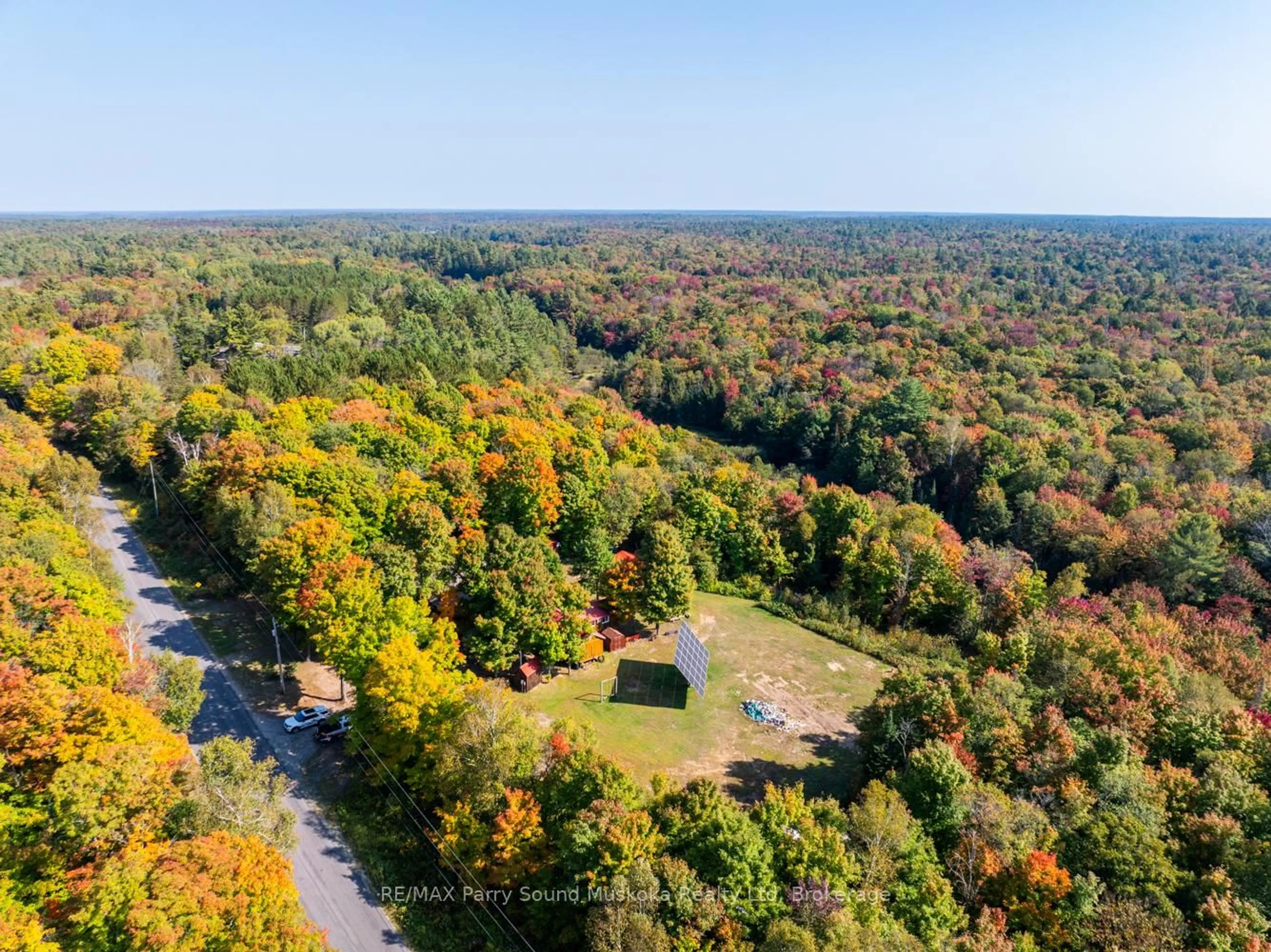 A pic from outside/outdoor area/front of a property/back of a property/a pic from drone, forest/trees view for 1099 BUNNY TRAIL N/A, Whitestone Ontario P0A 1G0