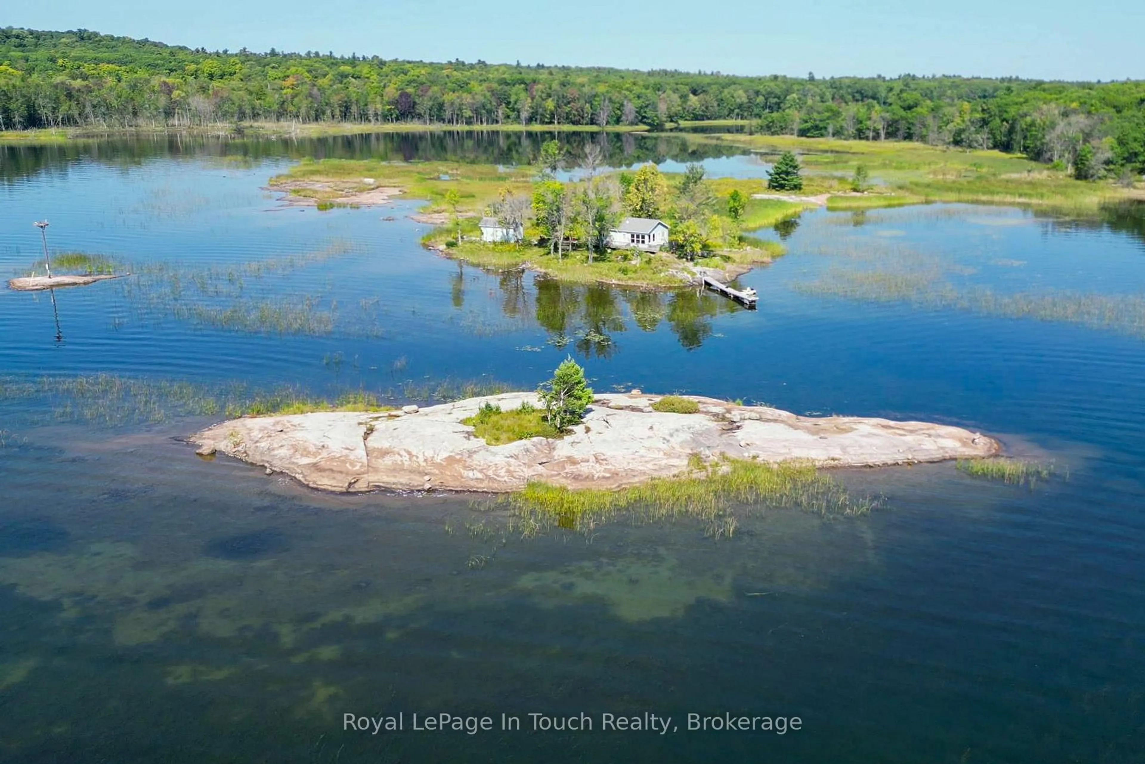 A pic from outside/outdoor area/front of a property/back of a property/a pic from drone, water/lake/river/ocean view for 2 Island 1110 N/A, Georgian Bay Ontario P0E 1E0