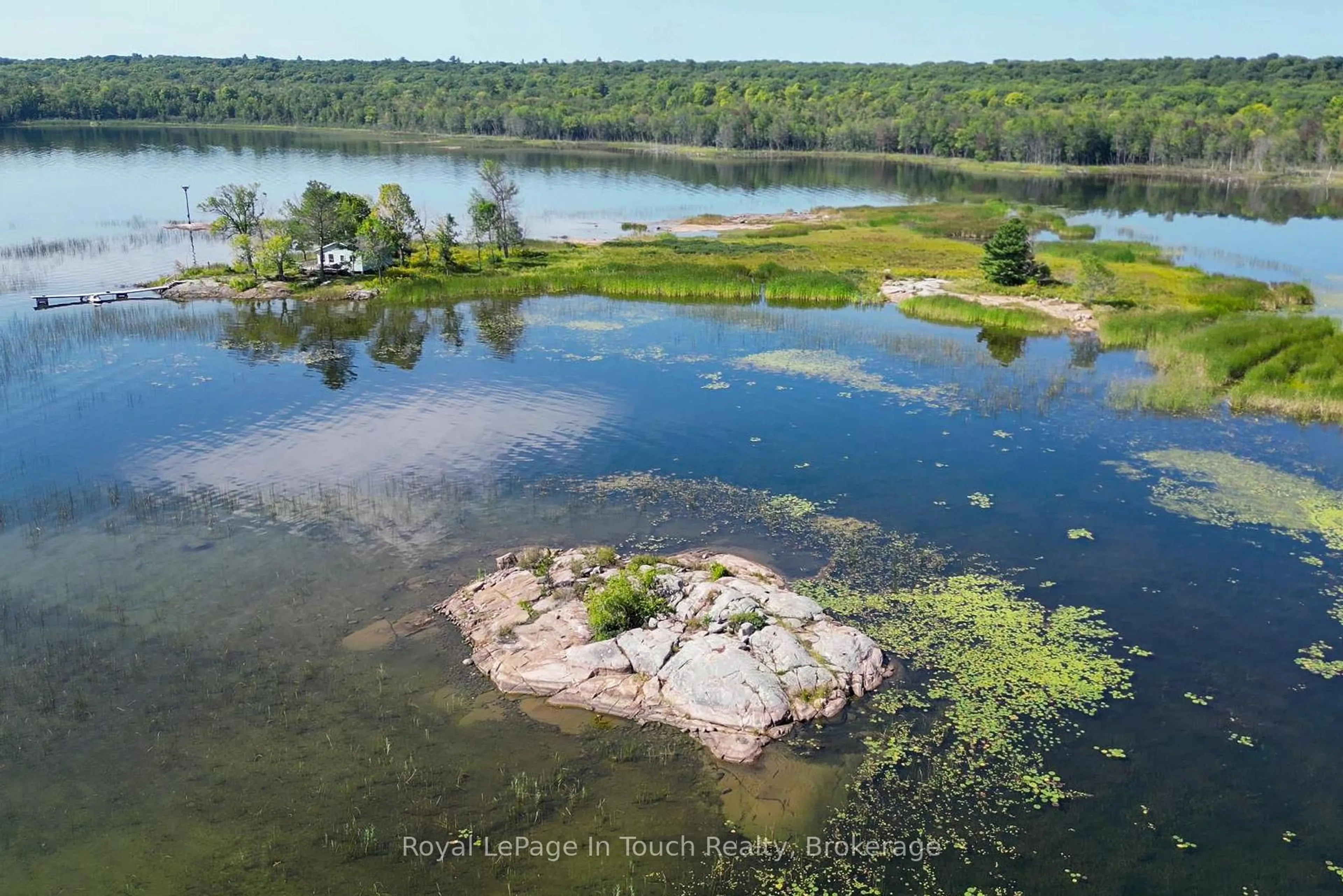 A pic from outside/outdoor area/front of a property/back of a property/a pic from drone, water/lake/river/ocean view for 2 Island 1110 N/A, Georgian Bay Ontario P0E 1E0