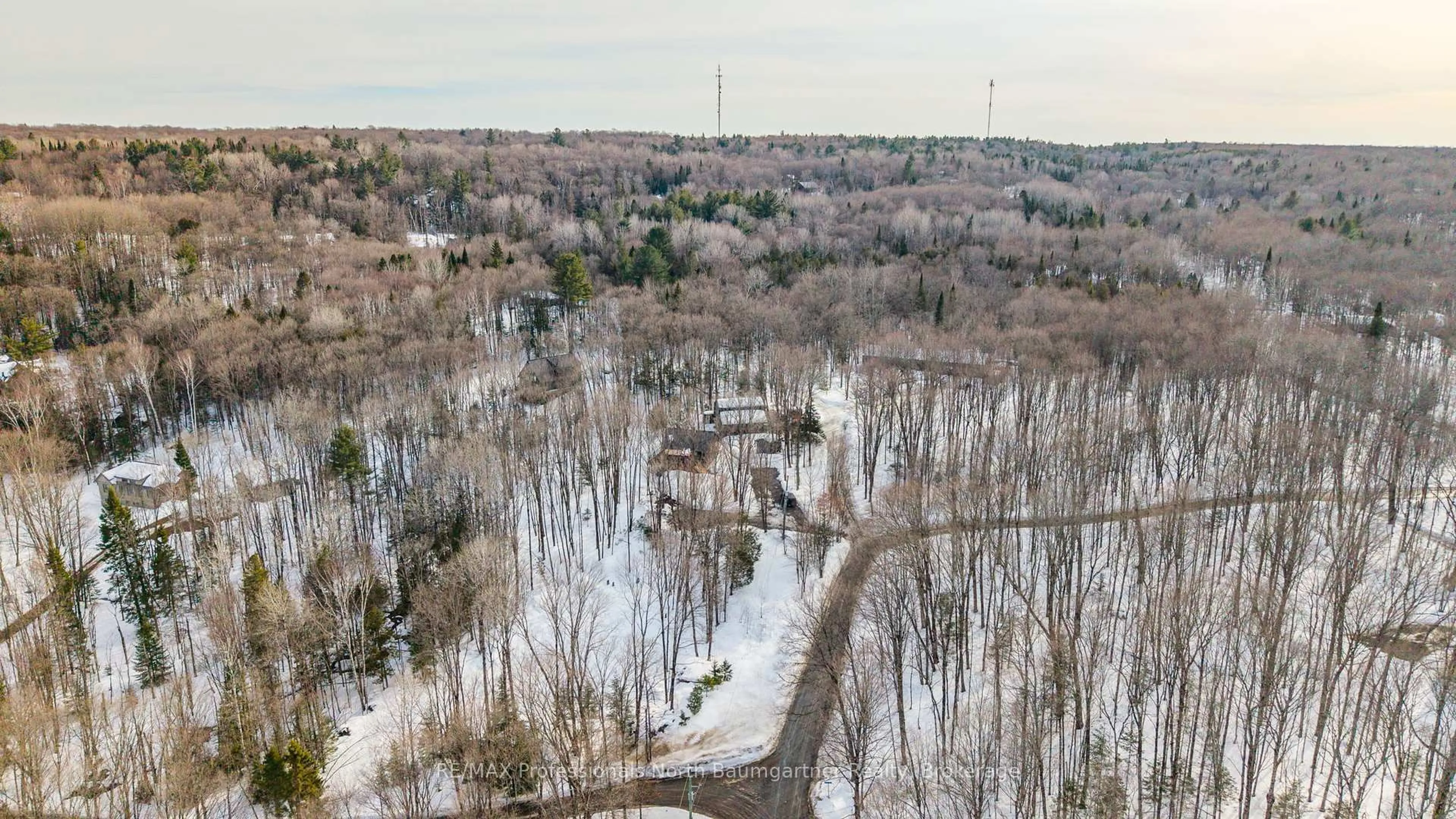 A pic from outside/outdoor area/front of a property/back of a property/a pic from drone, forest/trees view for 1035 Graydon Lane, Dysart et al Ontario K0M 1S0