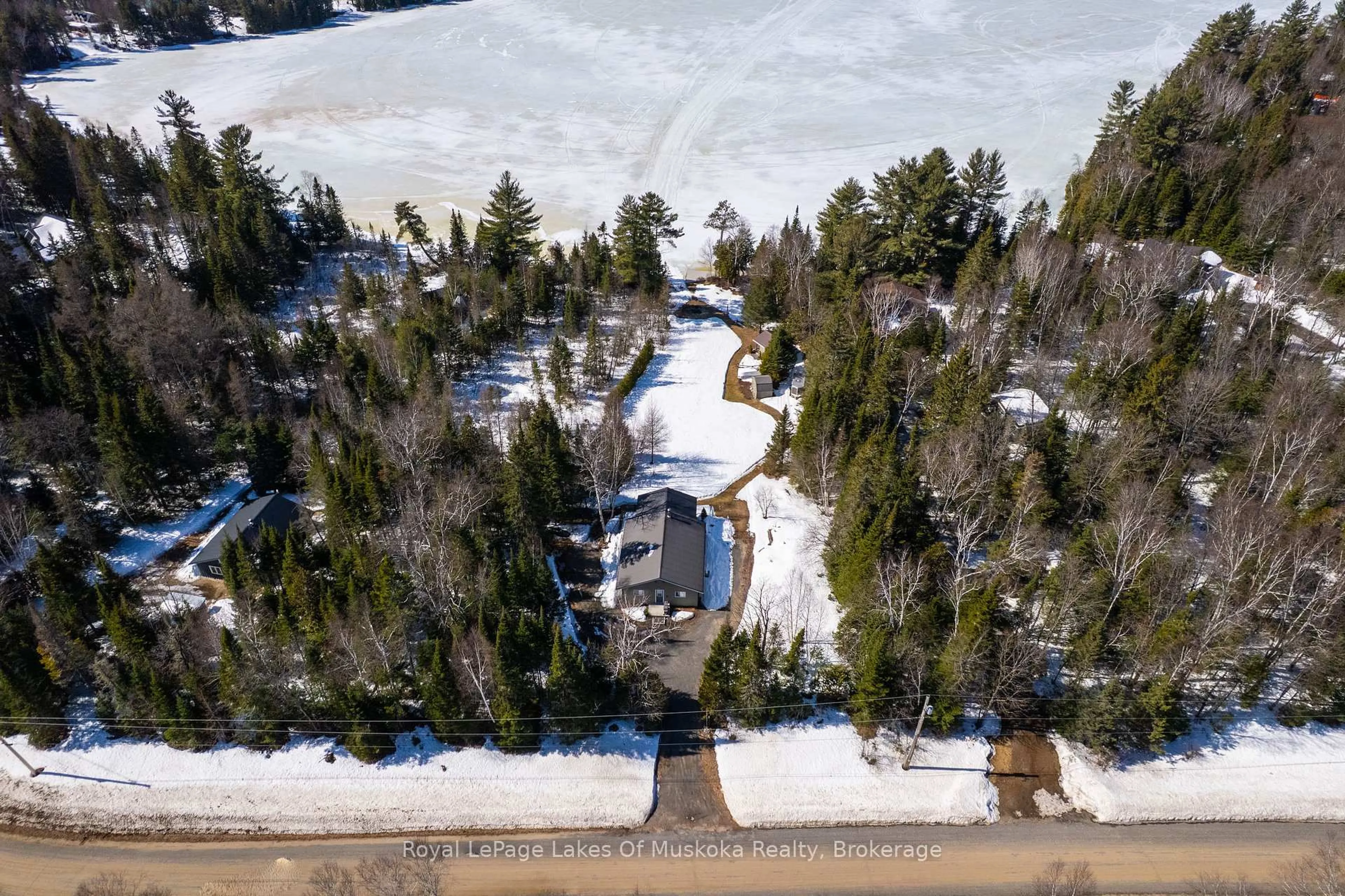 A pic from outside/outdoor area/front of a property/back of a property/a pic from drone, unknown for 612 Clam Lake Rd, Kearney Ontario P0A 1M0