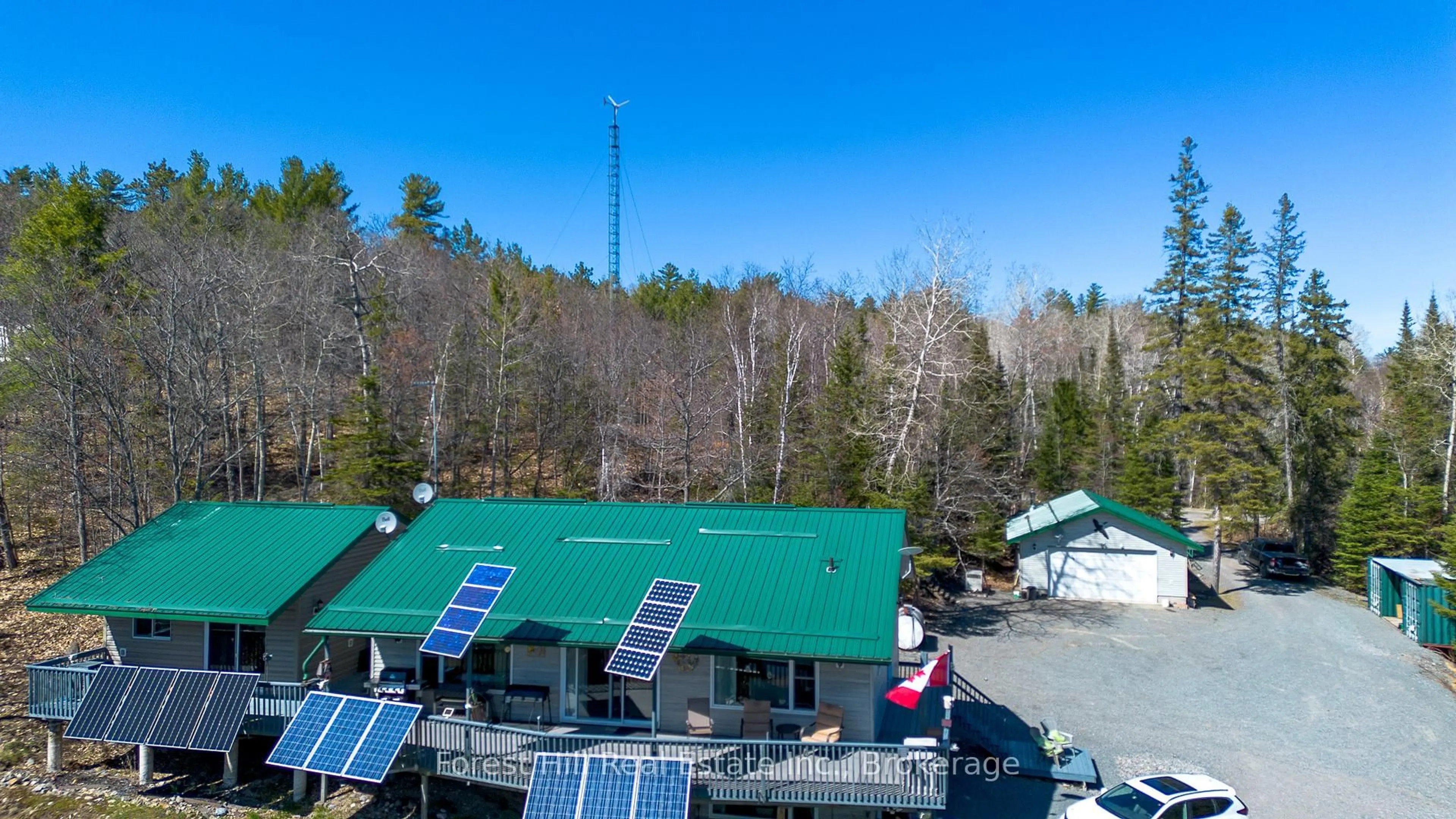 A pic from outside/outdoor area/front of a property/back of a property/a pic from drone, building for 1933 Bushy Bay Rd, Greater Sudbury Ontario P0M 3C0