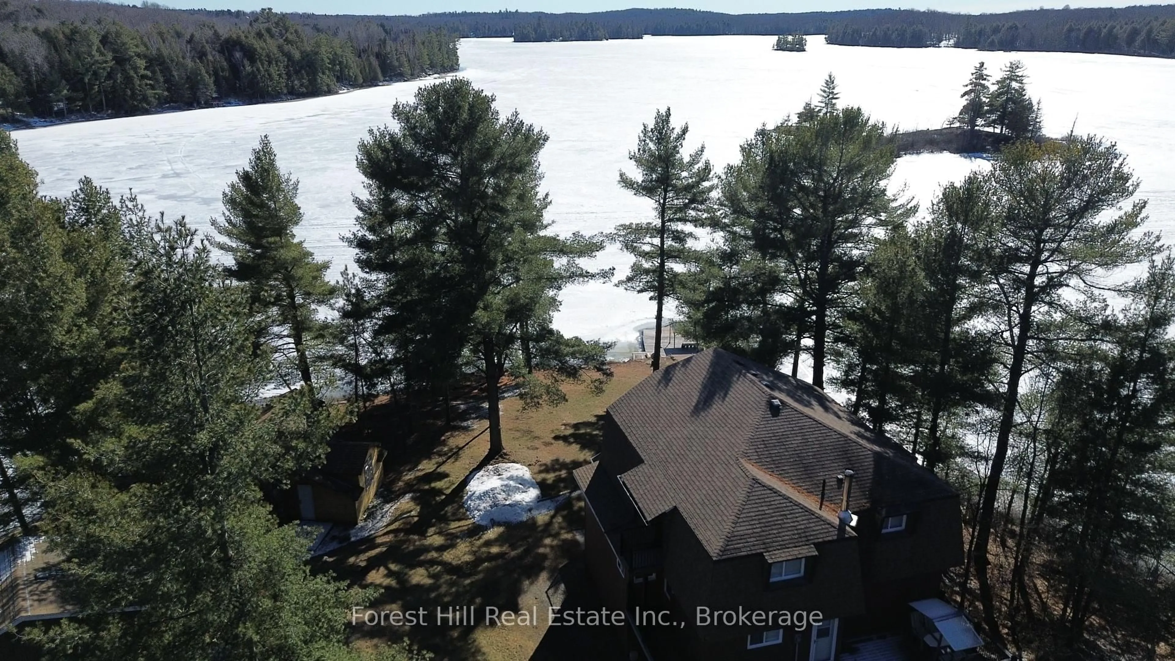 A pic from outside/outdoor area/front of a property/back of a property/a pic from drone, water/lake/river/ocean view for 119 Old Stage Rd, Parry Sound Remote Area Ontario P0H 1A0