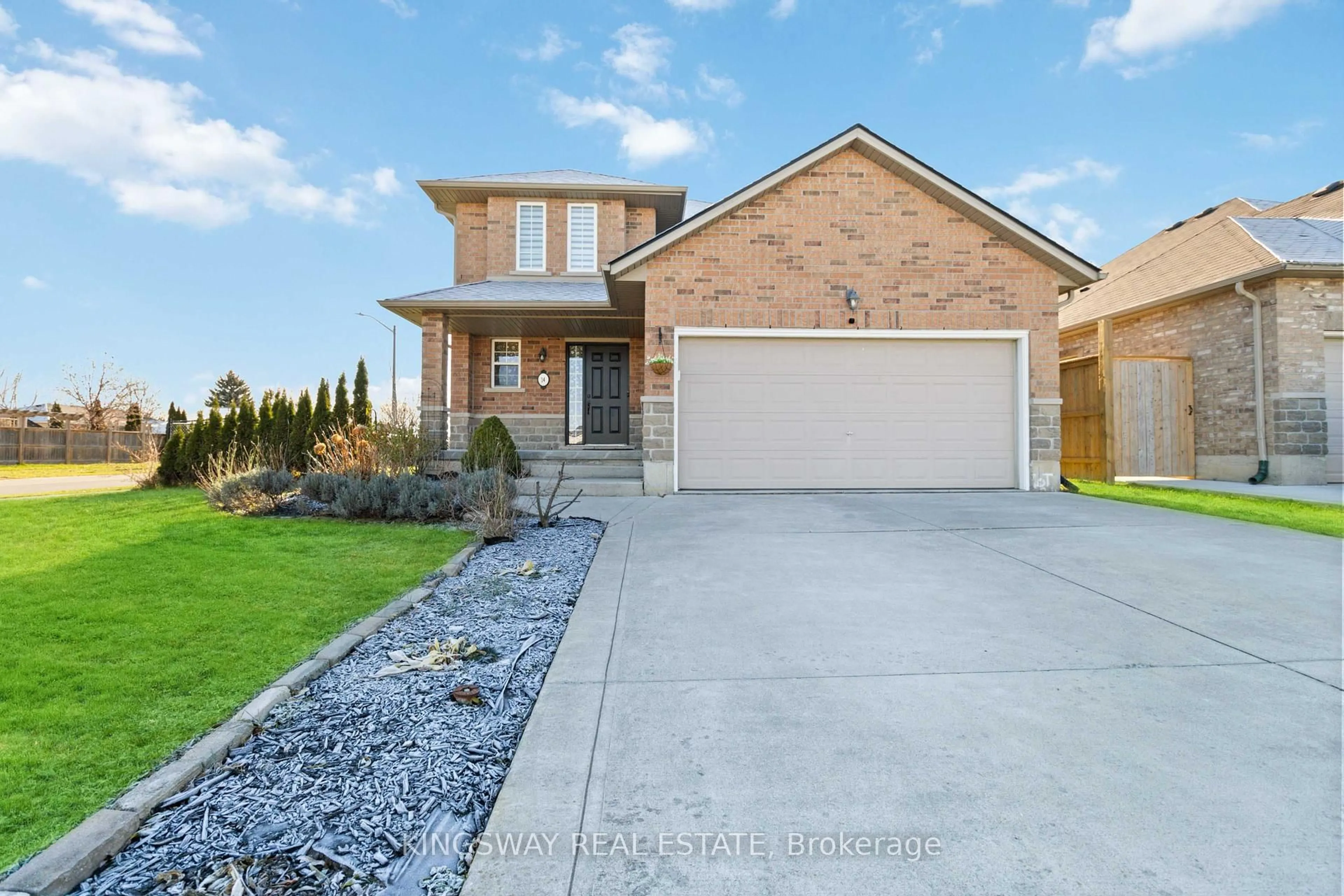 Home with brick exterior material, street for 14 Pike Creek Dr, Haldimand Ontario N0A 1E0