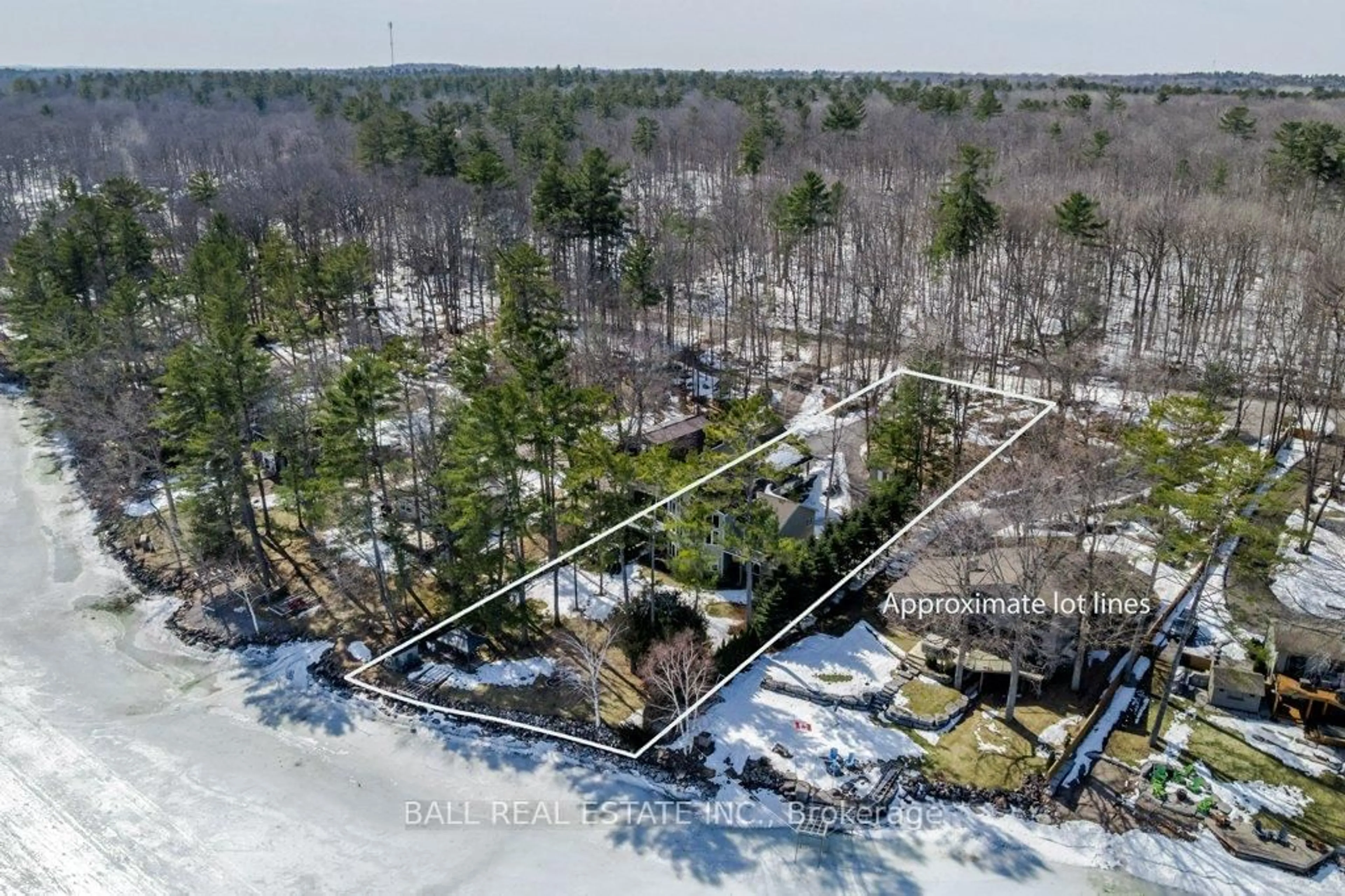 A pic from outside/outdoor area/front of a property/back of a property/a pic from drone, forest/trees view for 3063 Beachwood Dr, Selwyn Ontario K0L 2H0