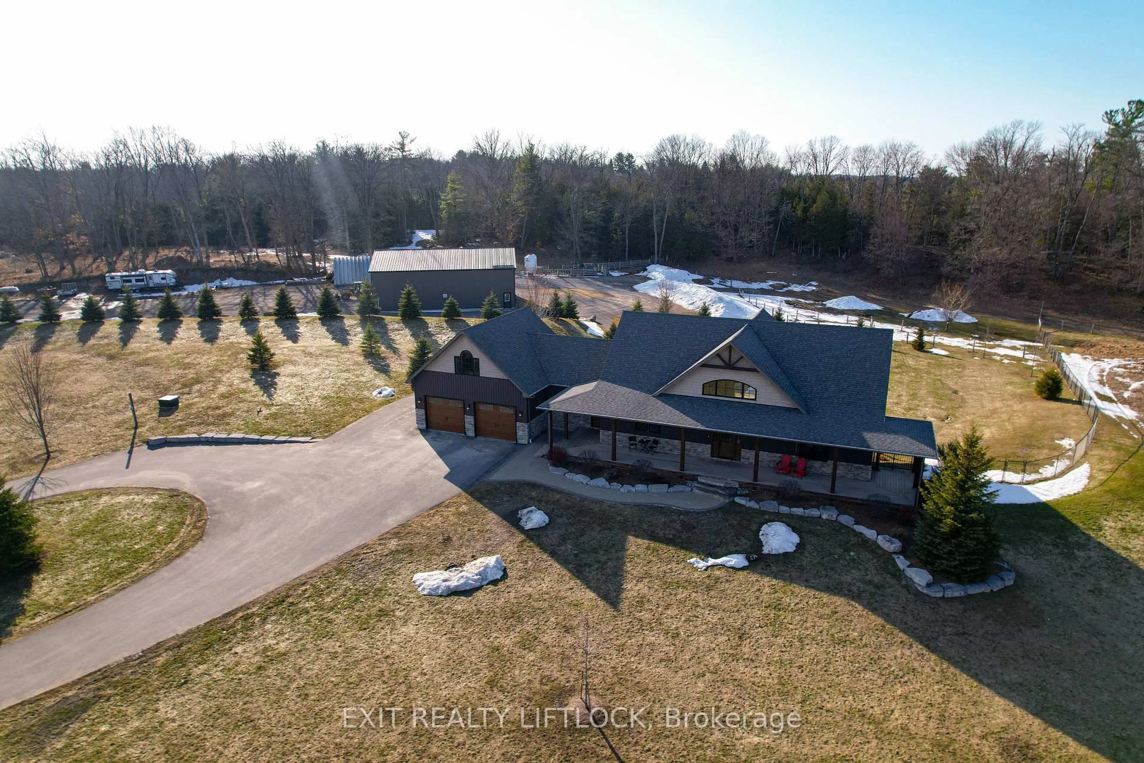 A pic from outside/outdoor area/front of a property/back of a property/a pic from drone, unknown for 95 Centreline Rd, Kawartha Lakes Ontario K0L 2W0