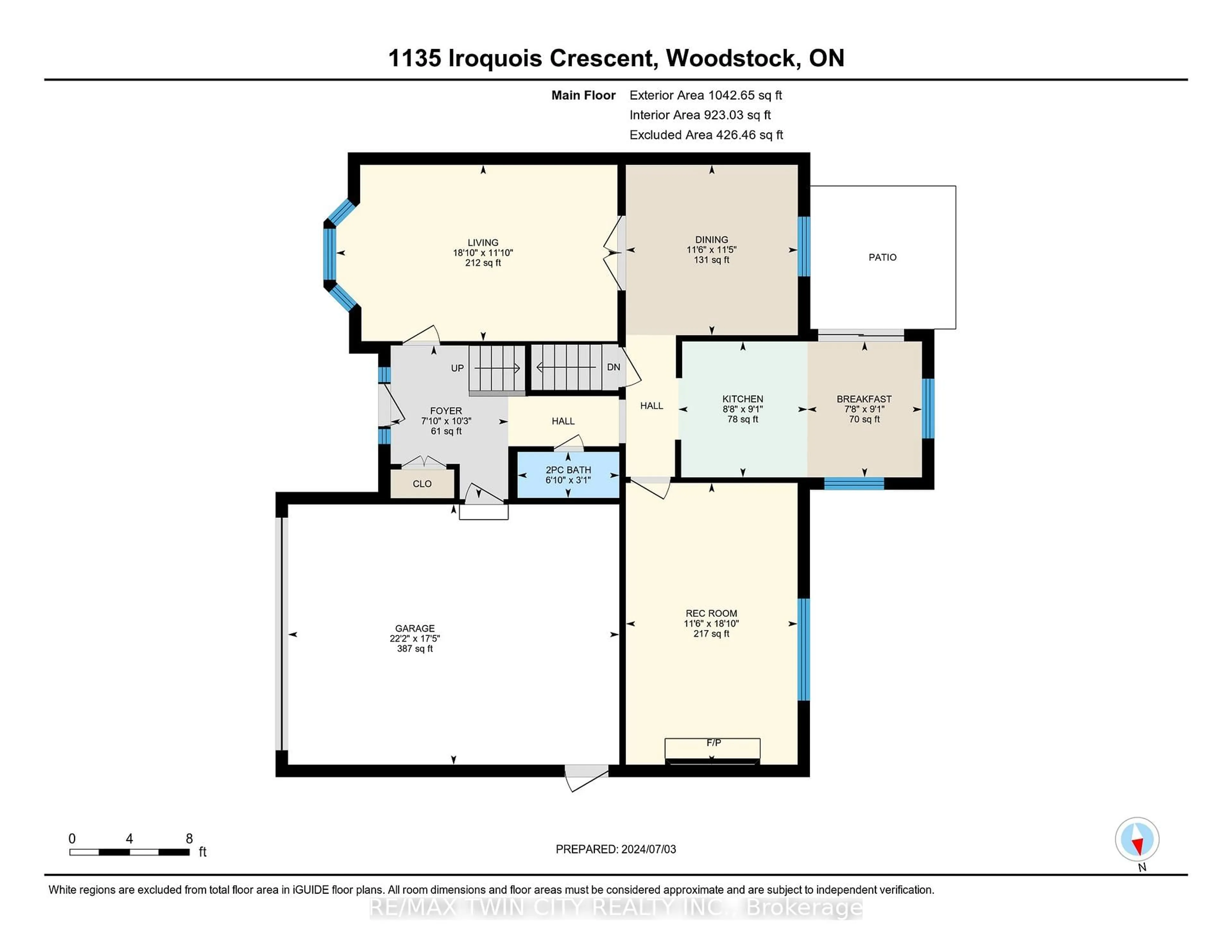 Floor plan for 1135 Iroquois Cres, Woodstock Ontario N4T 1C1