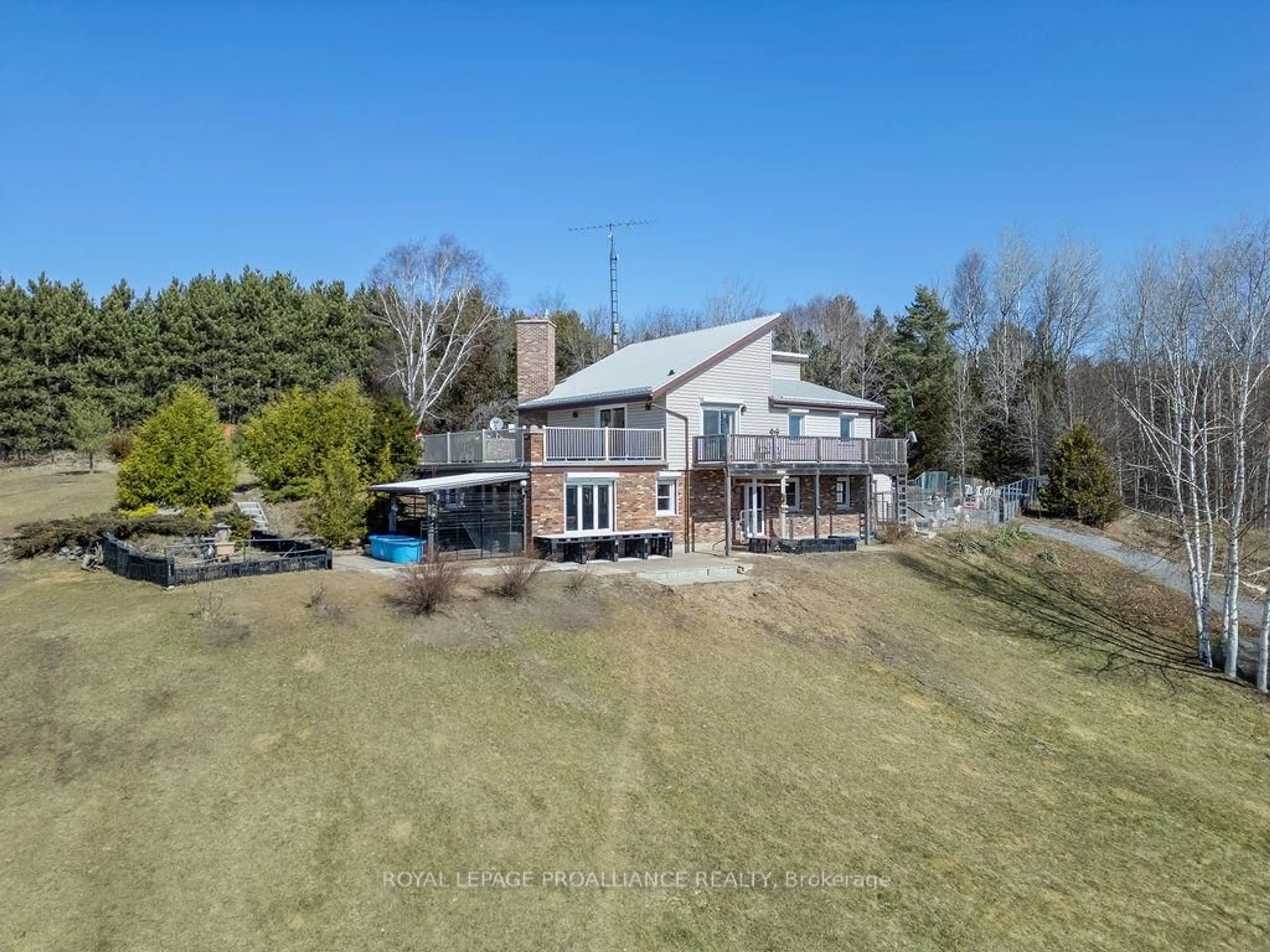 A pic from outside/outdoor area/front of a property/back of a property/a pic from drone, water/lake/river/ocean view for 250 Airport Rd, Stirling Ontario K0K 3E0