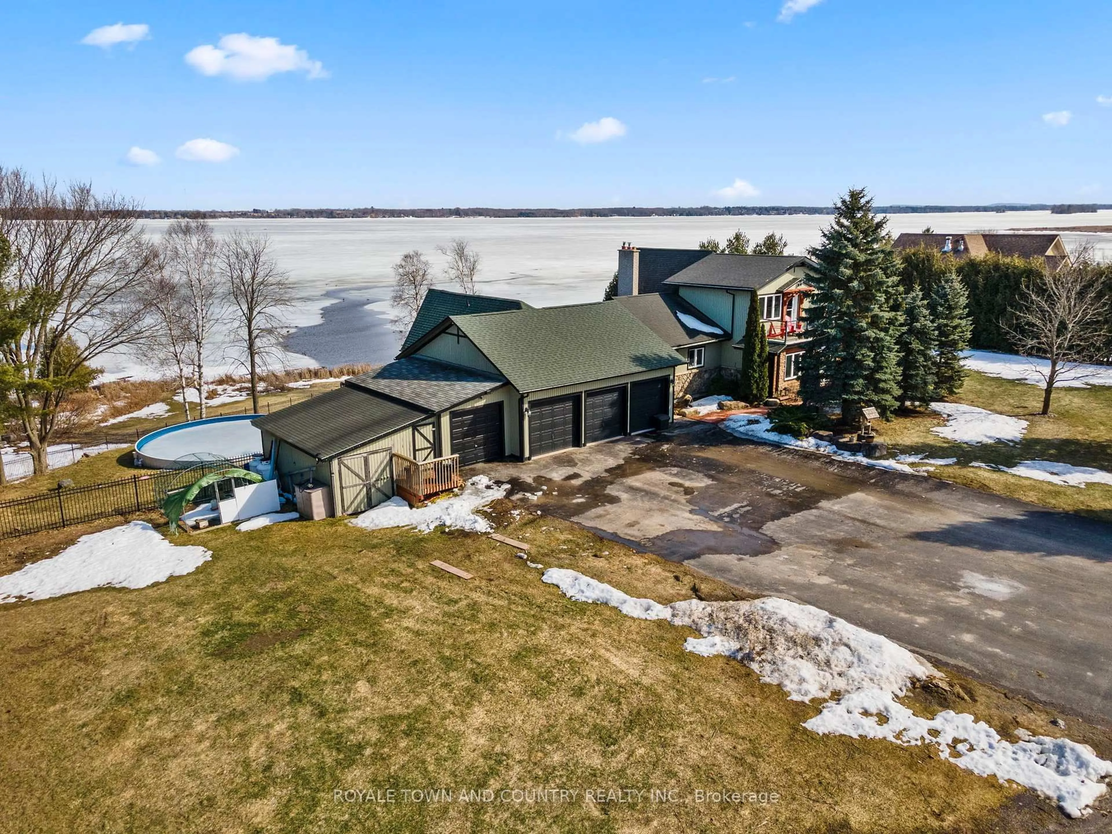 A pic from outside/outdoor area/front of a property/back of a property/a pic from drone, water/lake/river/ocean view for 151 Peller Crt, Kawartha Lakes Ontario K0M 1A0