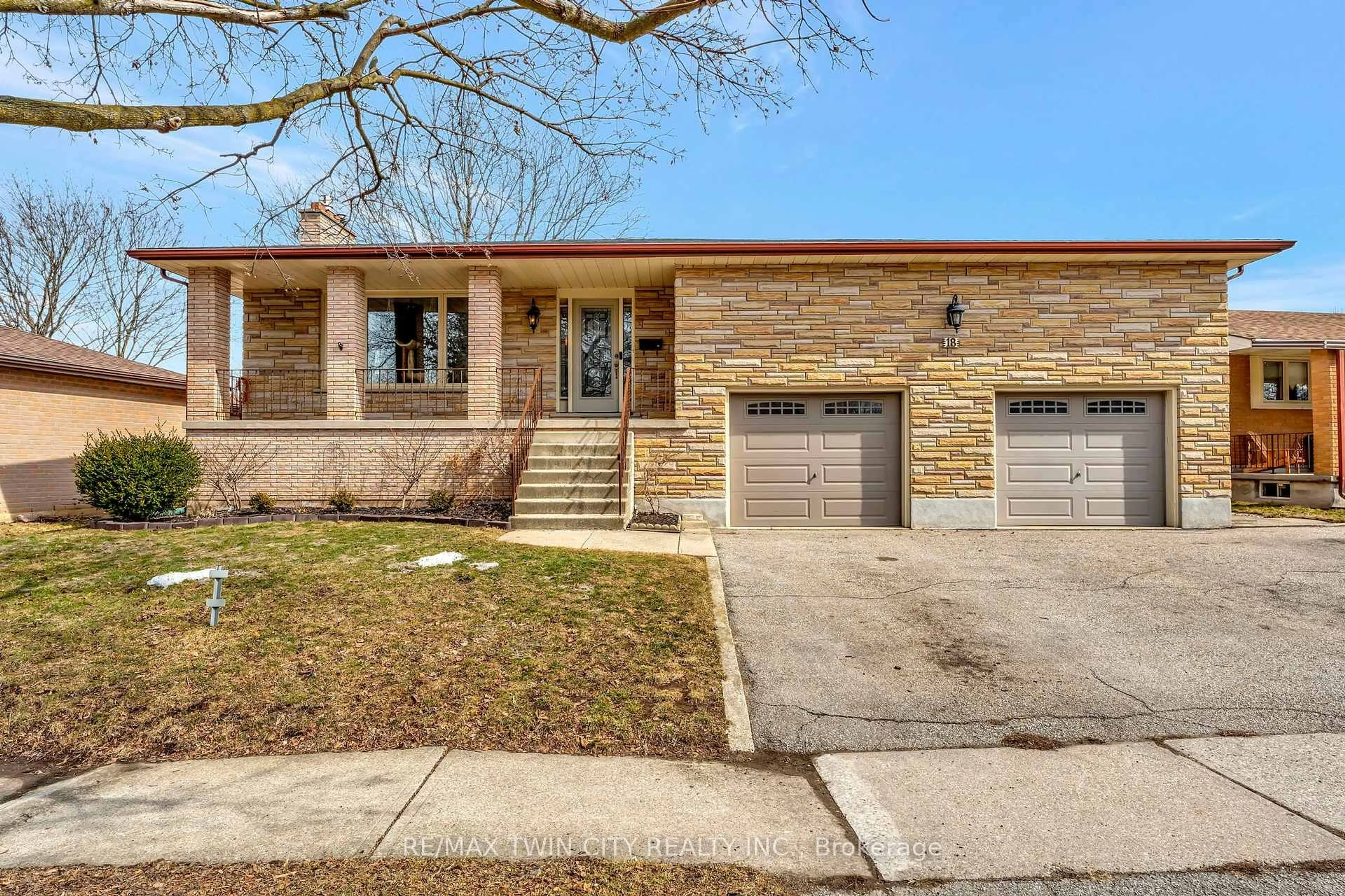 Home with brick exterior material, street for 18 Sprucehill Dr, Brantford Ontario N3R 3R6