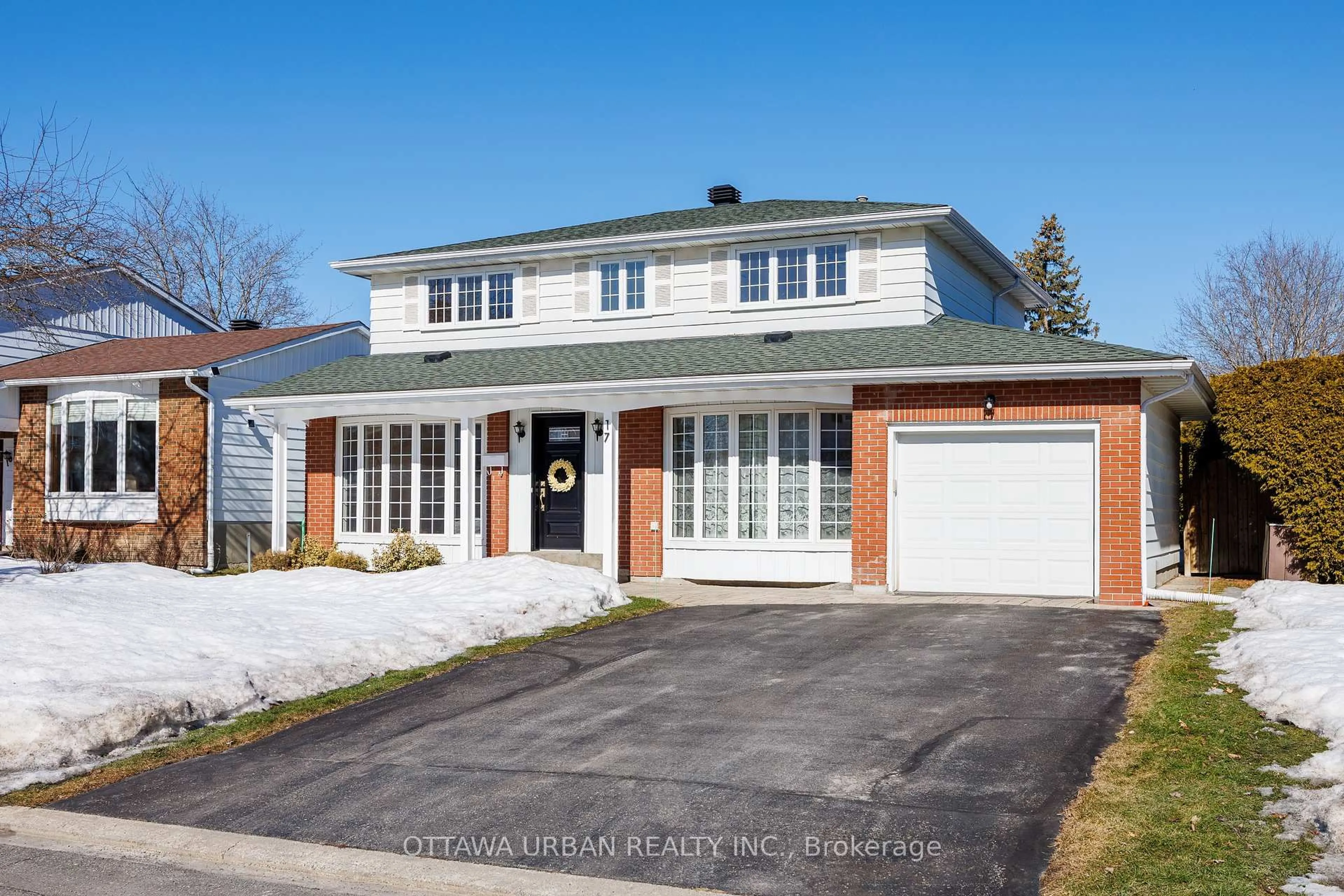 Home with brick exterior material, street for 17 Woodview Cres, Ottawa Ontario K1B 3B1