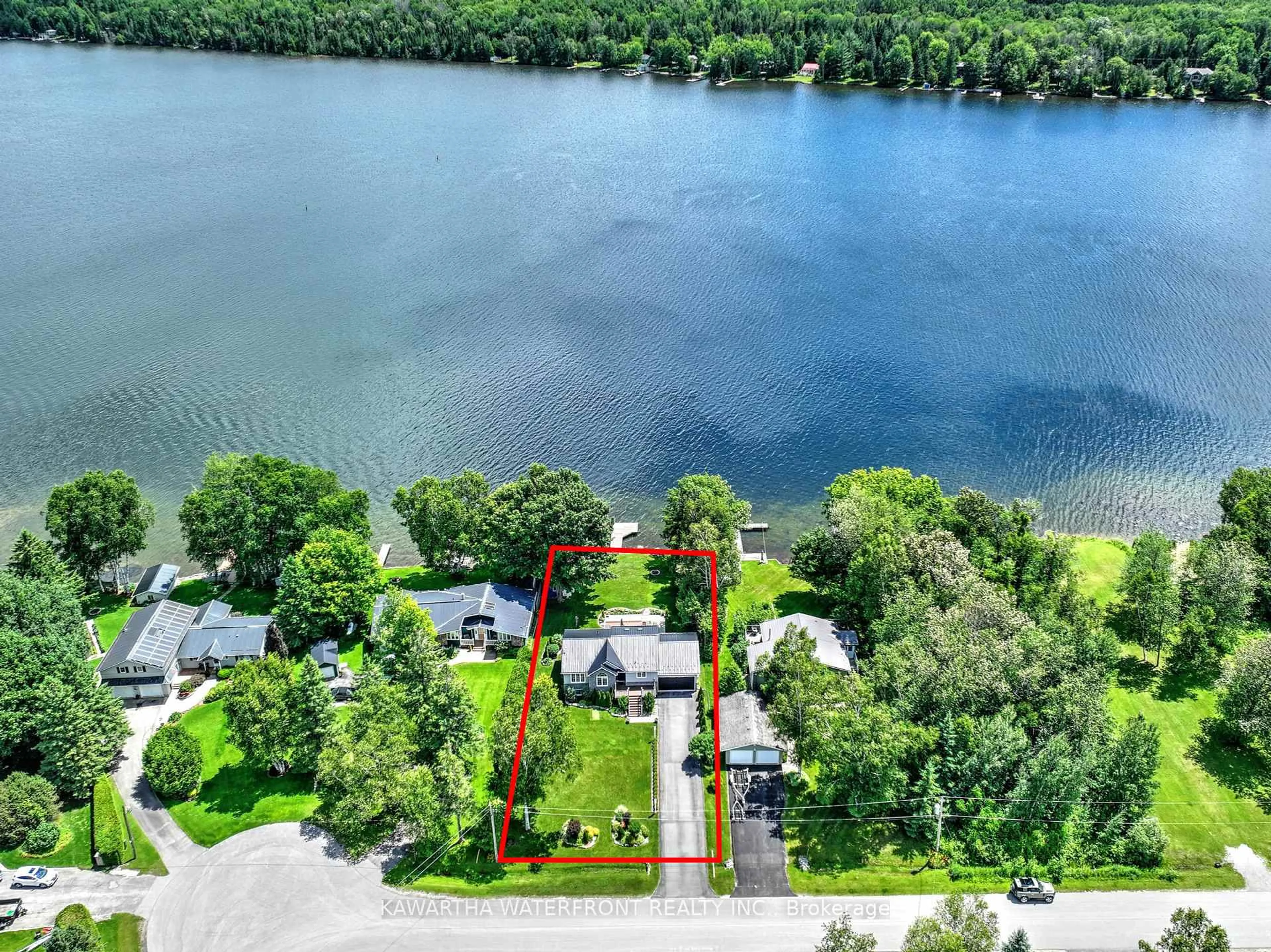 A pic from outside/outdoor area/front of a property/back of a property/a pic from drone, water/lake/river/ocean view for 26 Greenwood Cres, Kawartha Lakes Ontario K0M 1T0