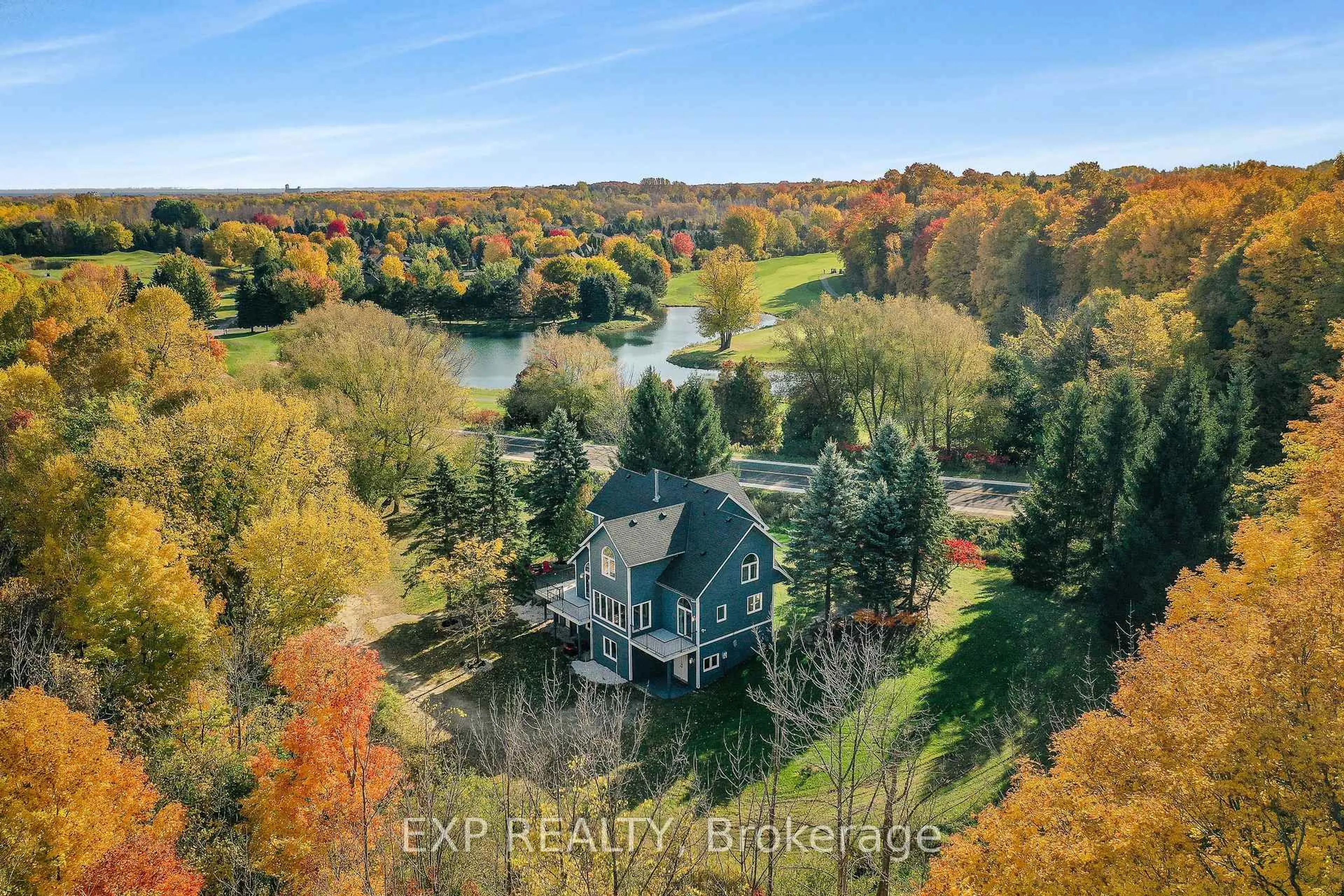 A pic from outside/outdoor area/front of a property/back of a property/a pic from drone, water/lake/river/ocean view for 689667 Monterra Rd, Blue Mountains Ontario L9Y 0K6