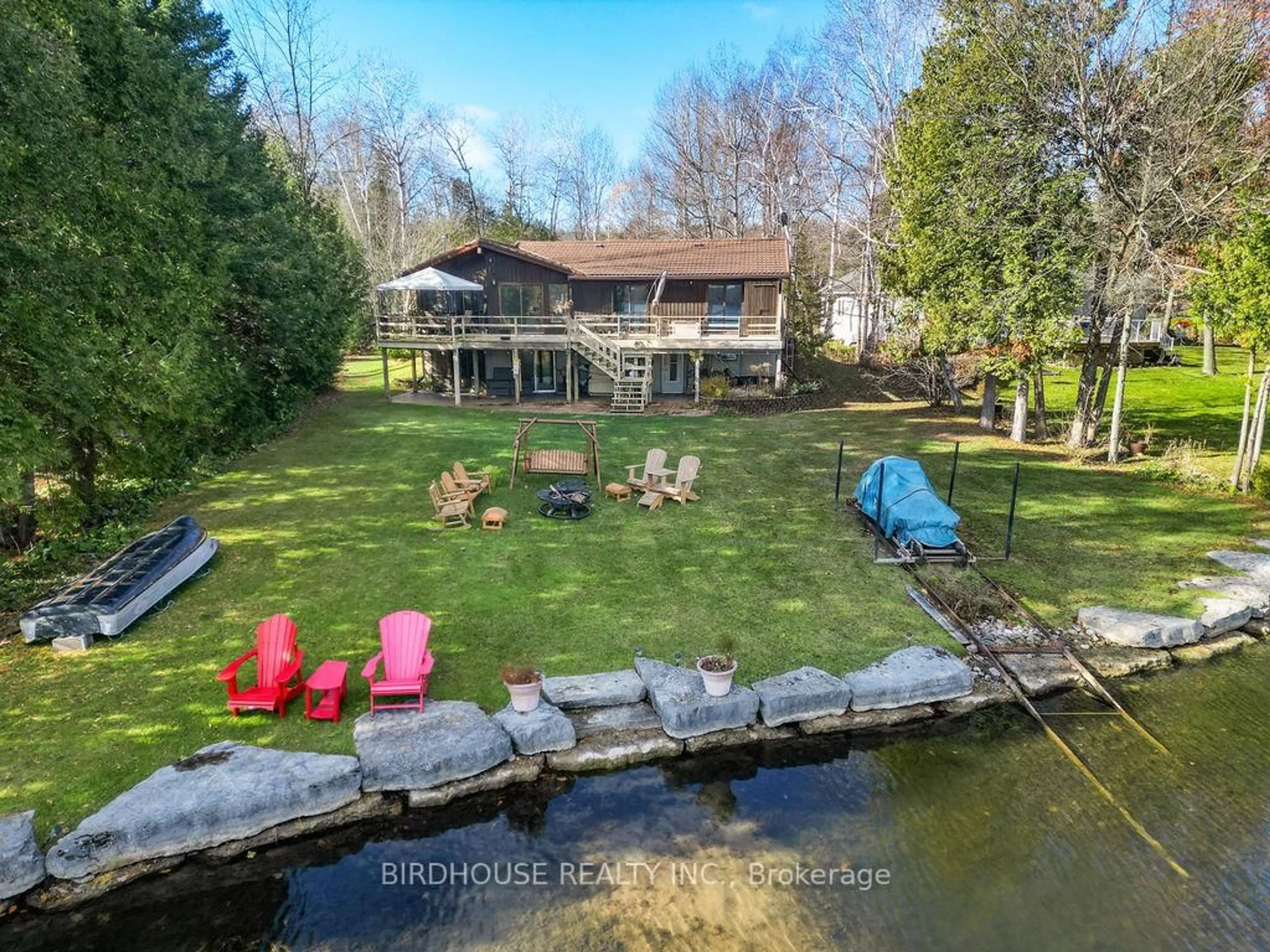 A pic from outside/outdoor area/front of a property/back of a property/a pic from drone, water/lake/river/ocean view for 217 Adam & Eve Rd, Galway-Cavendish and Harvey Ontario K0L 1J0