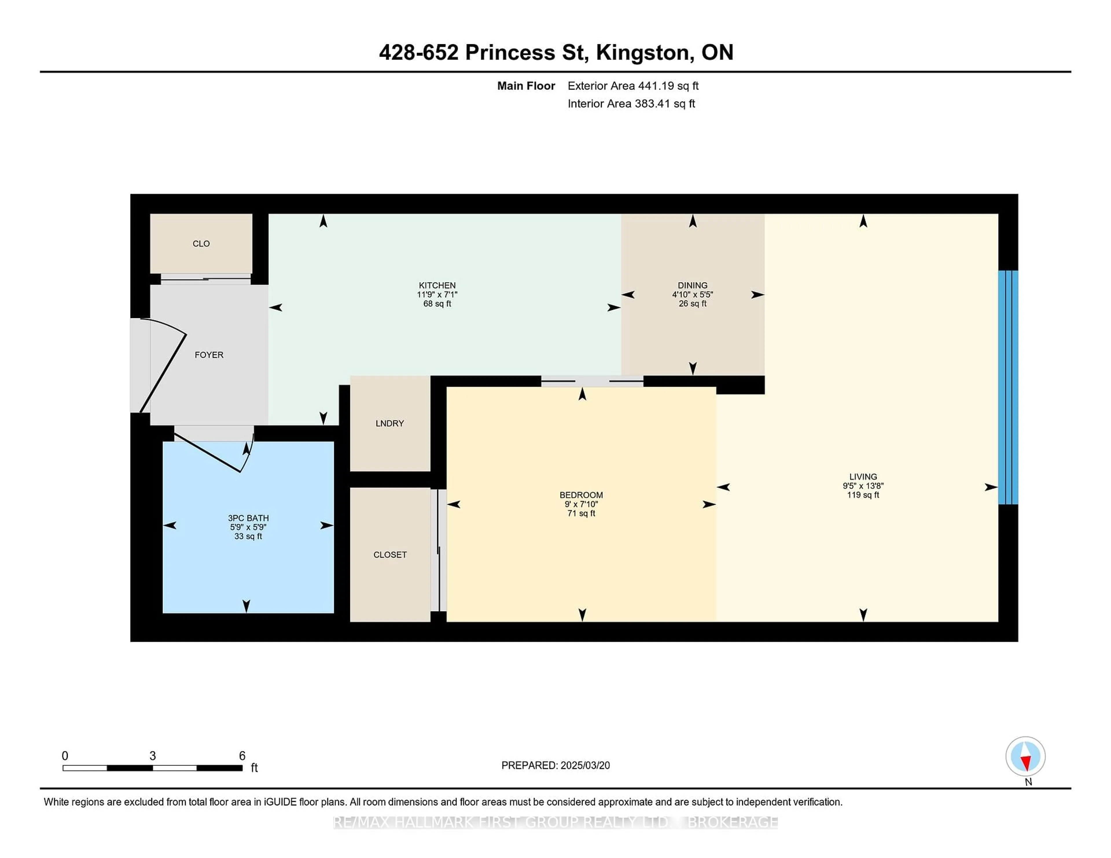 Floor plan for 652 Princess St #428, Kingston Ontario K7L 3Z9