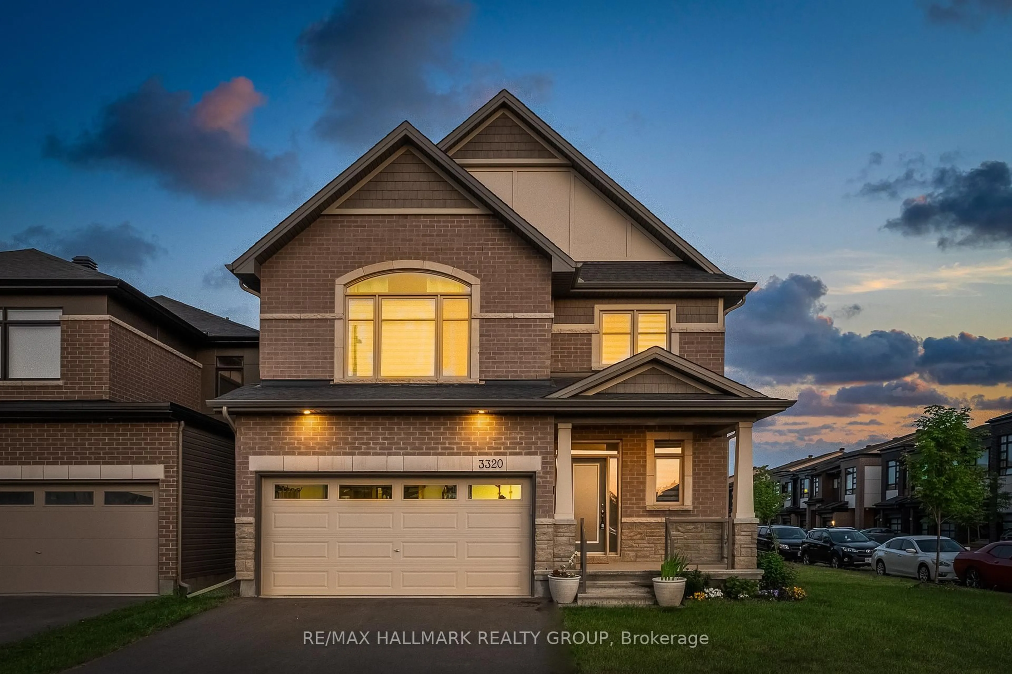 Home with brick exterior material, street for 3320 Findlay Creek Dr, Ottawa Ontario K1T 0V2