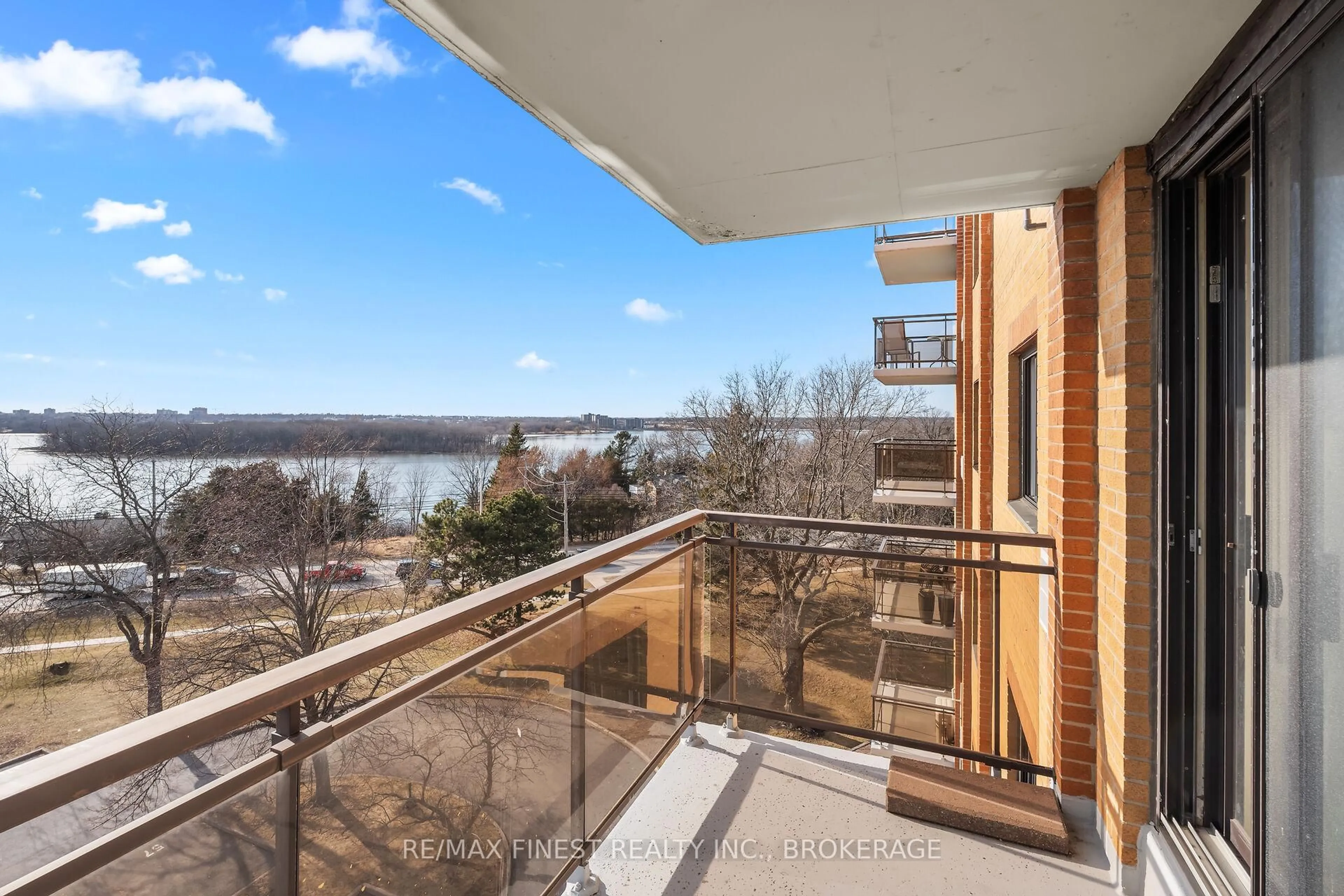 Balcony in the apartment, water/lake/river/ocean view for 120 Barrett Crt #609, Kingston Ontario K7L 5H6