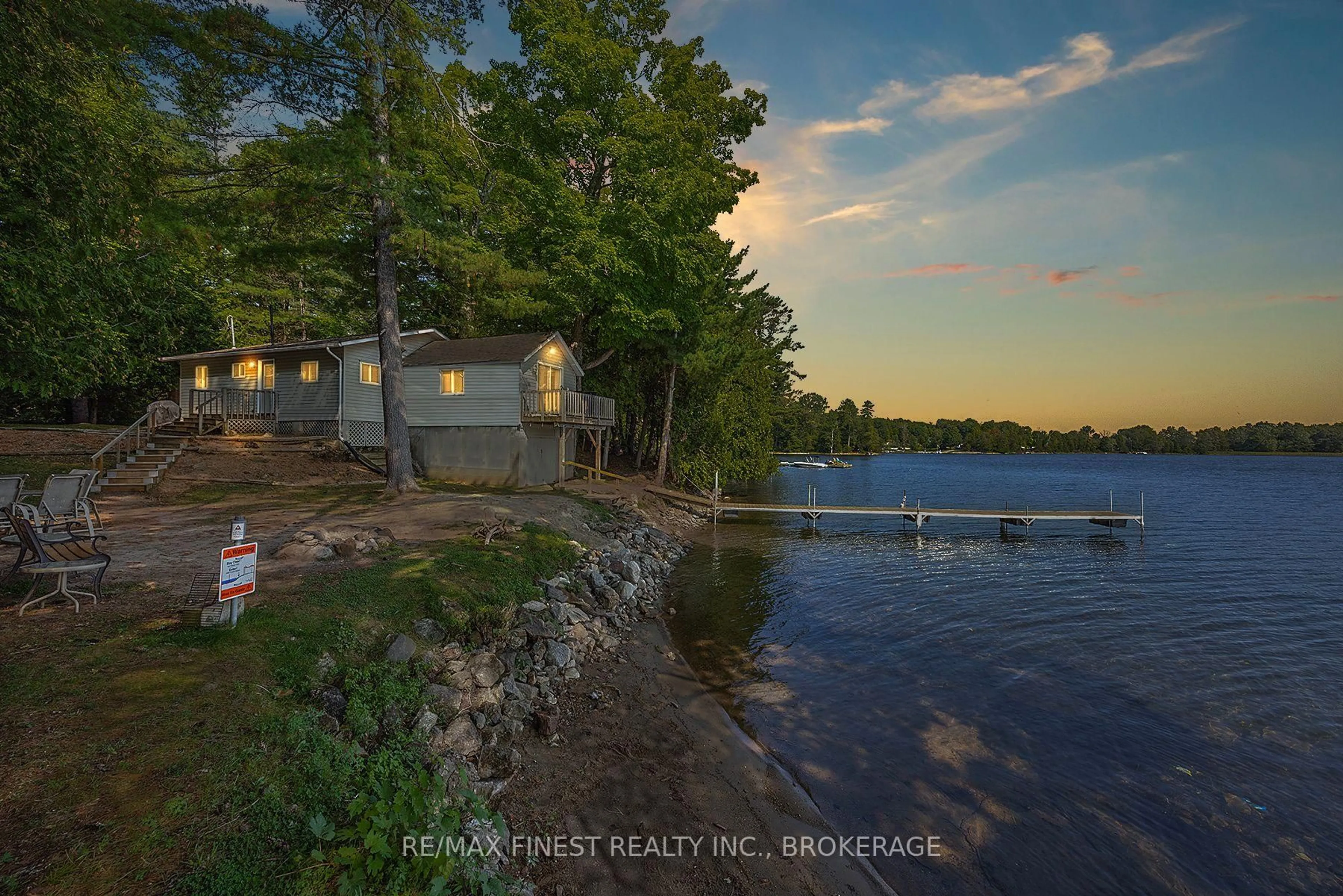 A pic from outside/outdoor area/front of a property/back of a property/a pic from drone, water/lake/river/ocean view for 805 Burns Lane, Godfrey Ontario K0H 1T0