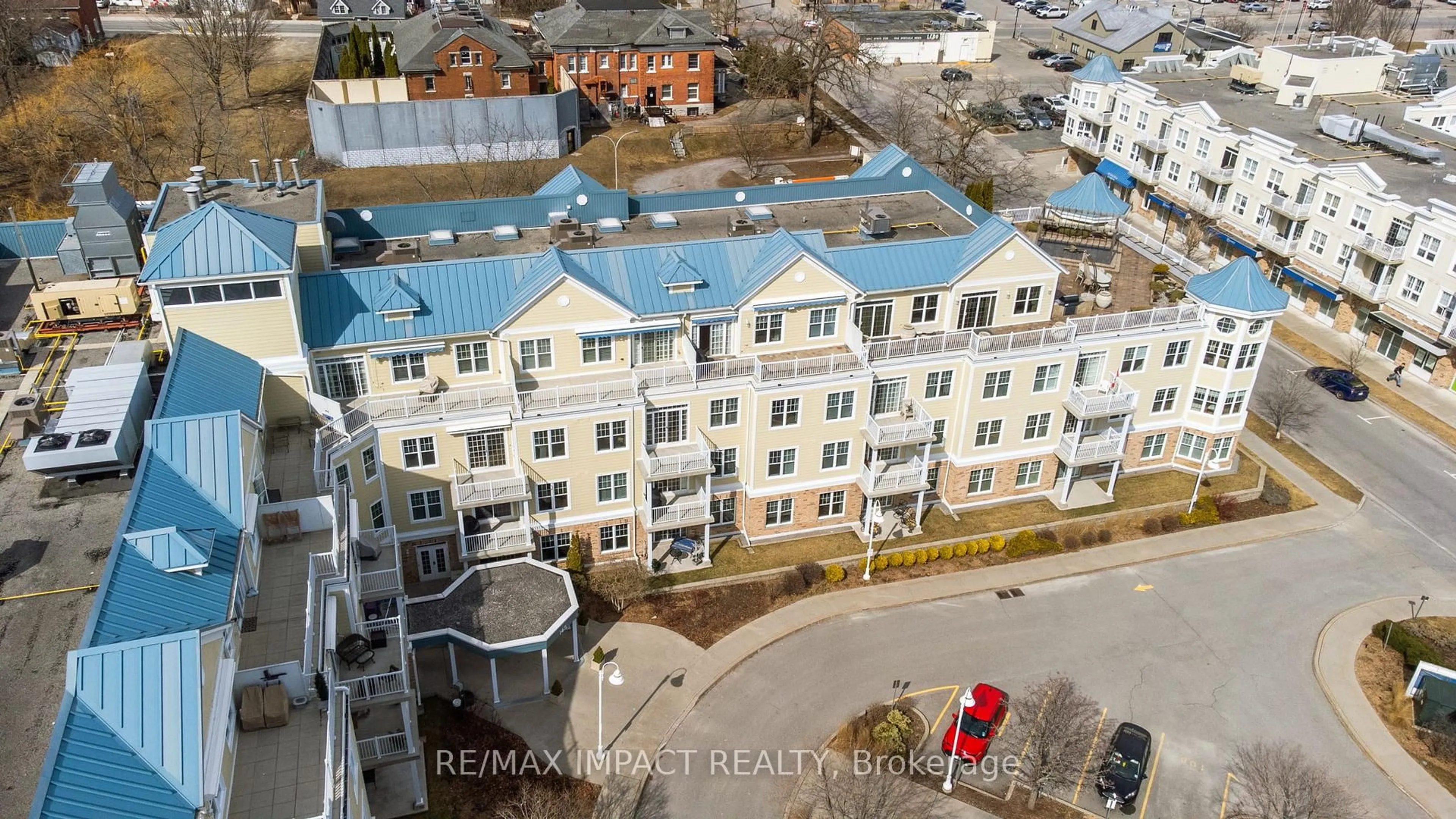 A pic from outside/outdoor area/front of a property/back of a property/a pic from drone, city buildings view from balcony for 145 Third St #319, Cobourg Ontario K9A 5X1