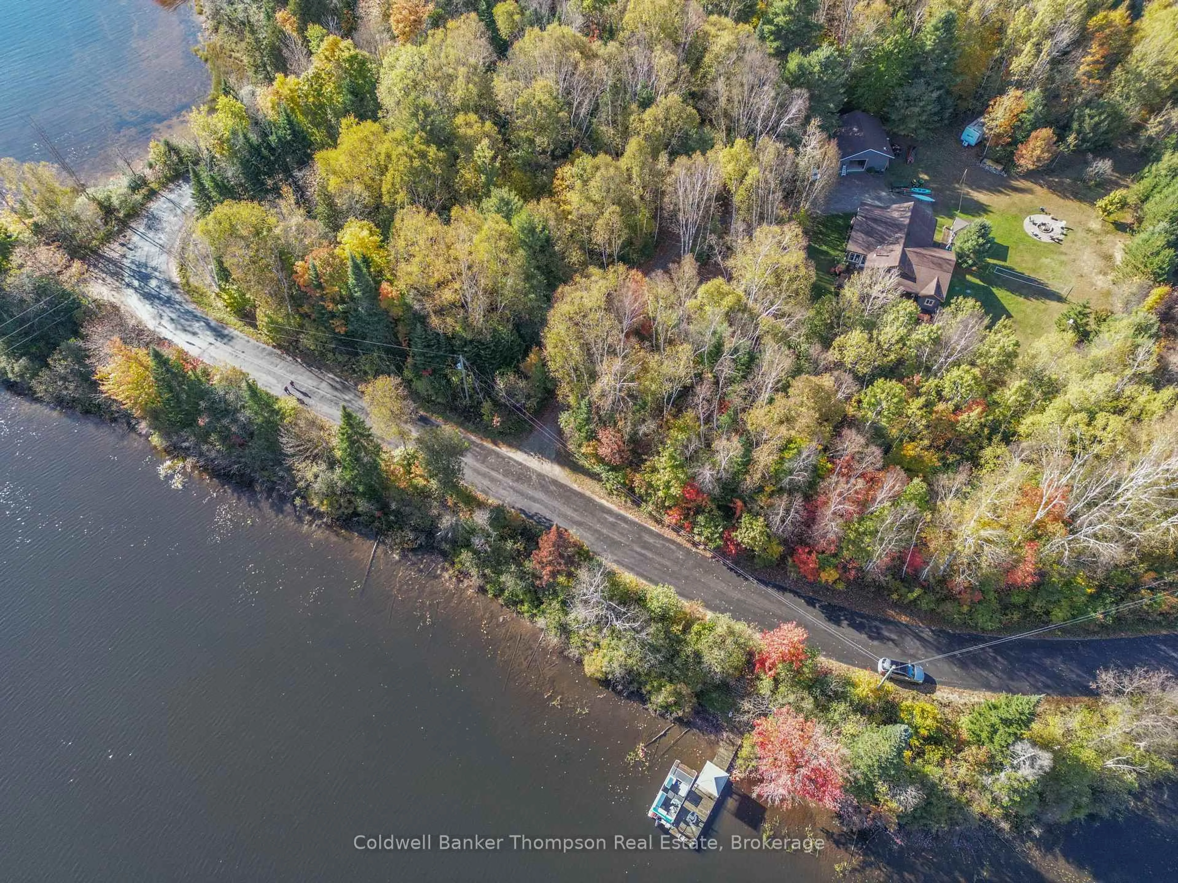 A pic from outside/outdoor area/front of a property/back of a property/a pic from drone, water/lake/river/ocean view for 1078 Bellwood Acres Rd, Lake of Bays Ontario P0A 1E0