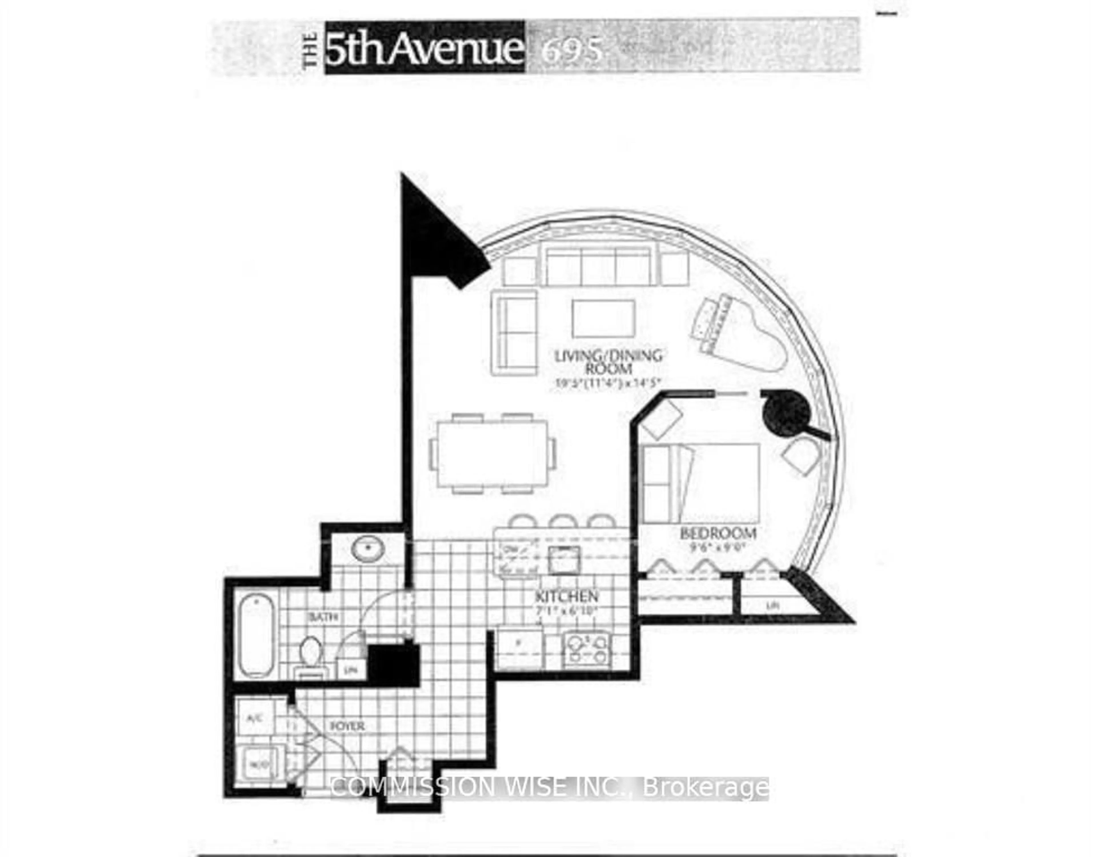 Floor plan for 234 Rideau St #1004, Ottawa Ontario K1N 0A9