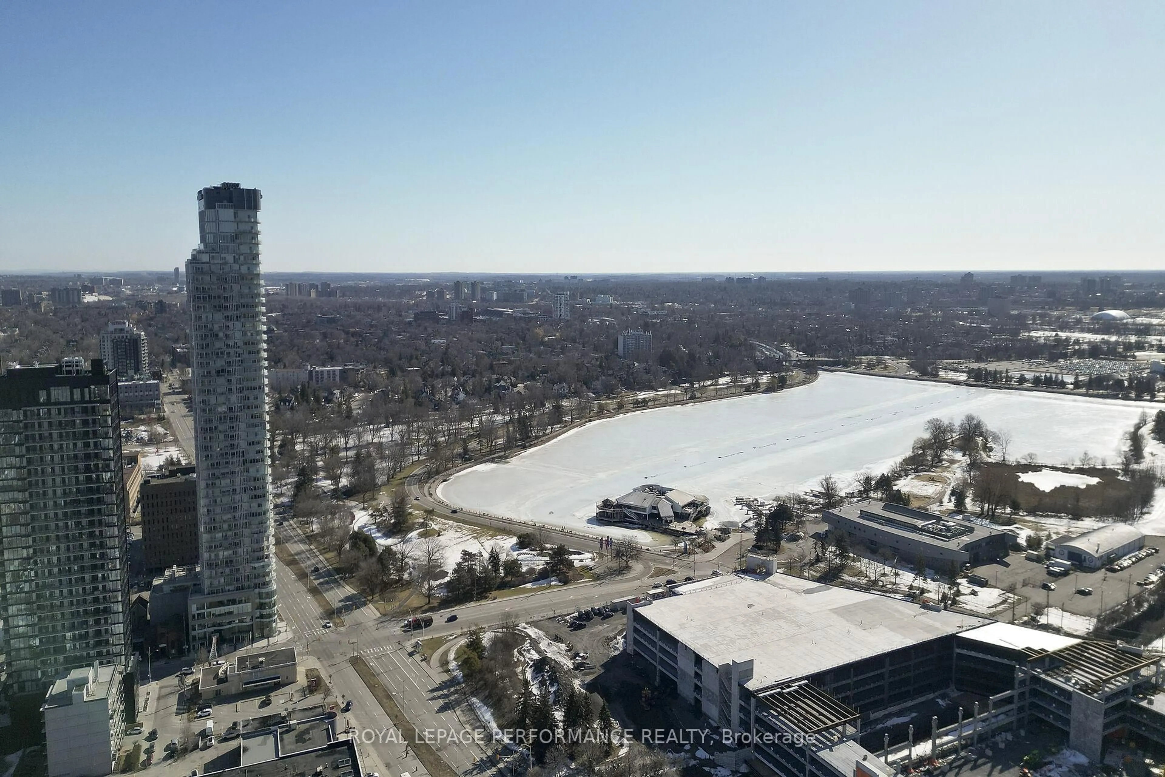 A pic from outside/outdoor area/front of a property/back of a property/a pic from drone, water/lake/river/ocean view for 805 Carling Ave #1807, Ottawa Ontario K1S 5W9