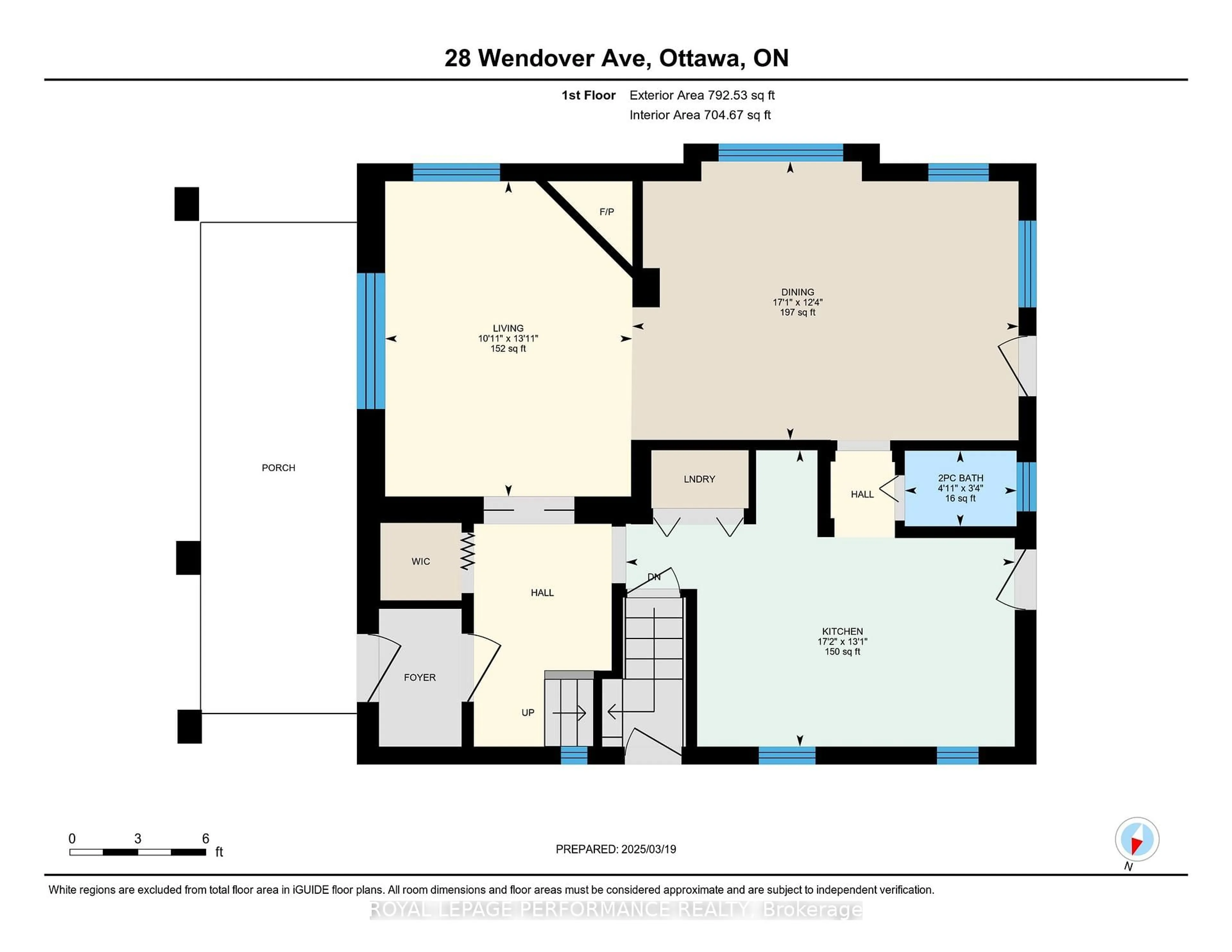 Floor plan for 28 Wendover Ave, Ottawa Ontario K1S 4Z7