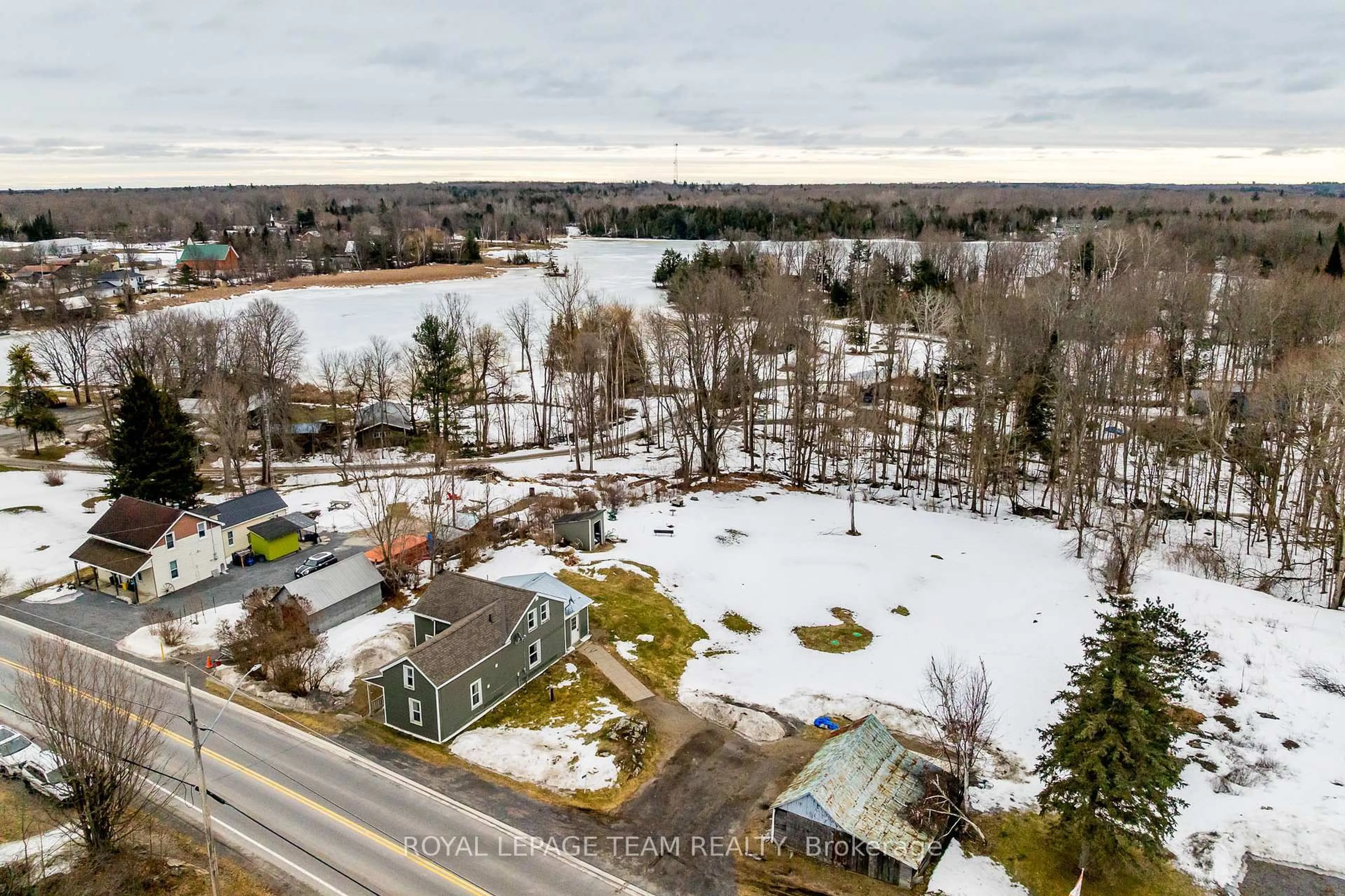 A pic from outside/outdoor area/front of a property/back of a property/a pic from drone, water/lake/river/ocean view for 2921 Tatlock Rd, Clayton Ontario K0A 1P0