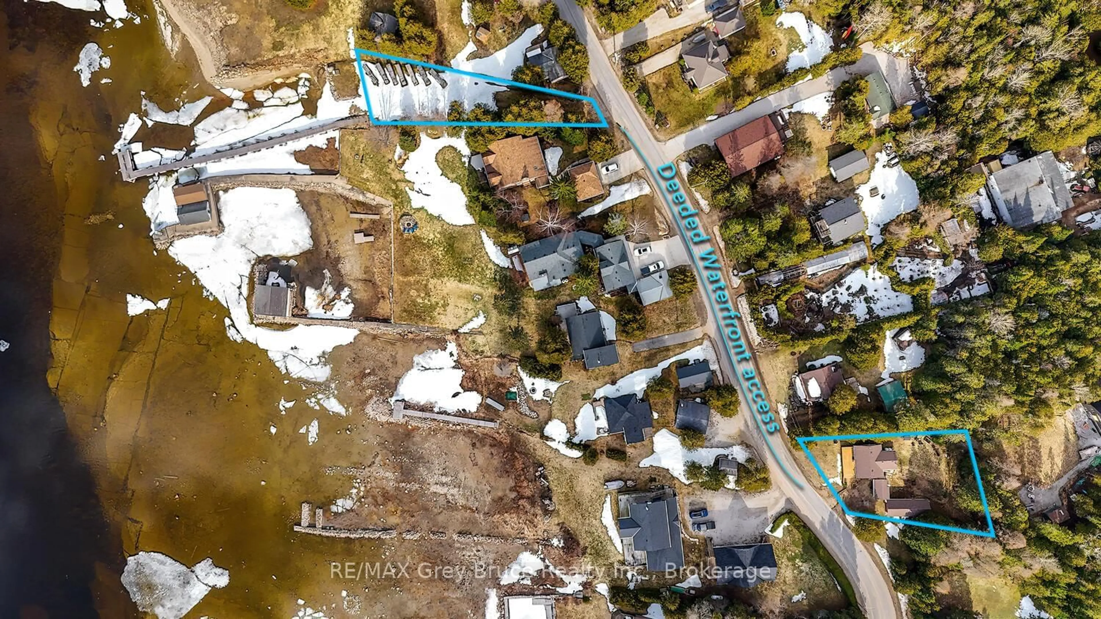 A pic from outside/outdoor area/front of a property/back of a property/a pic from drone, water/lake/river/ocean view for 861 Pike Bay Rd, Northern Bruce Peninsula Ontario N0H 2T0