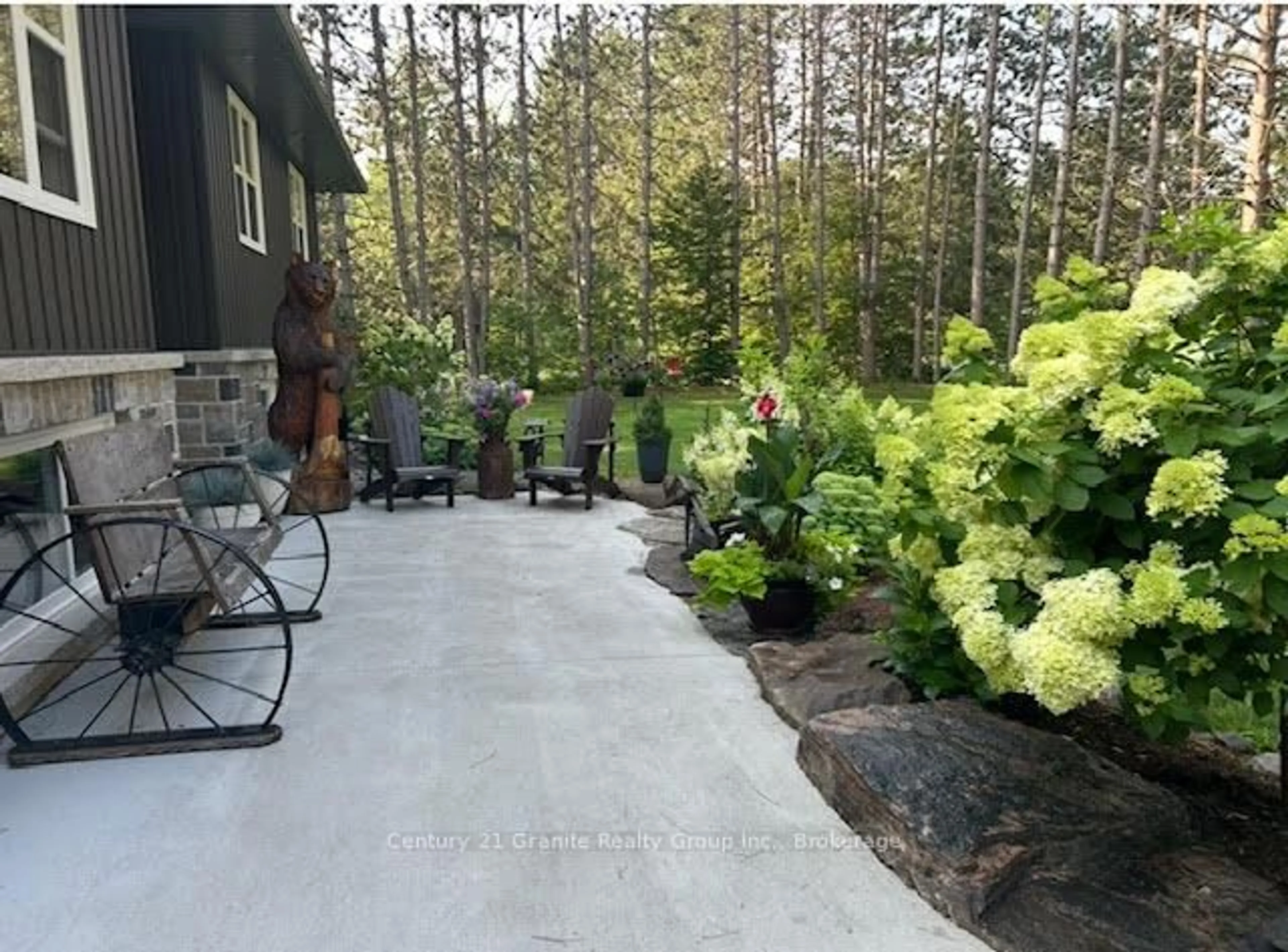 Patio, forest/trees view for 460 Bobcaygeon Rd, Minden Hills Ontario K0M 2K0