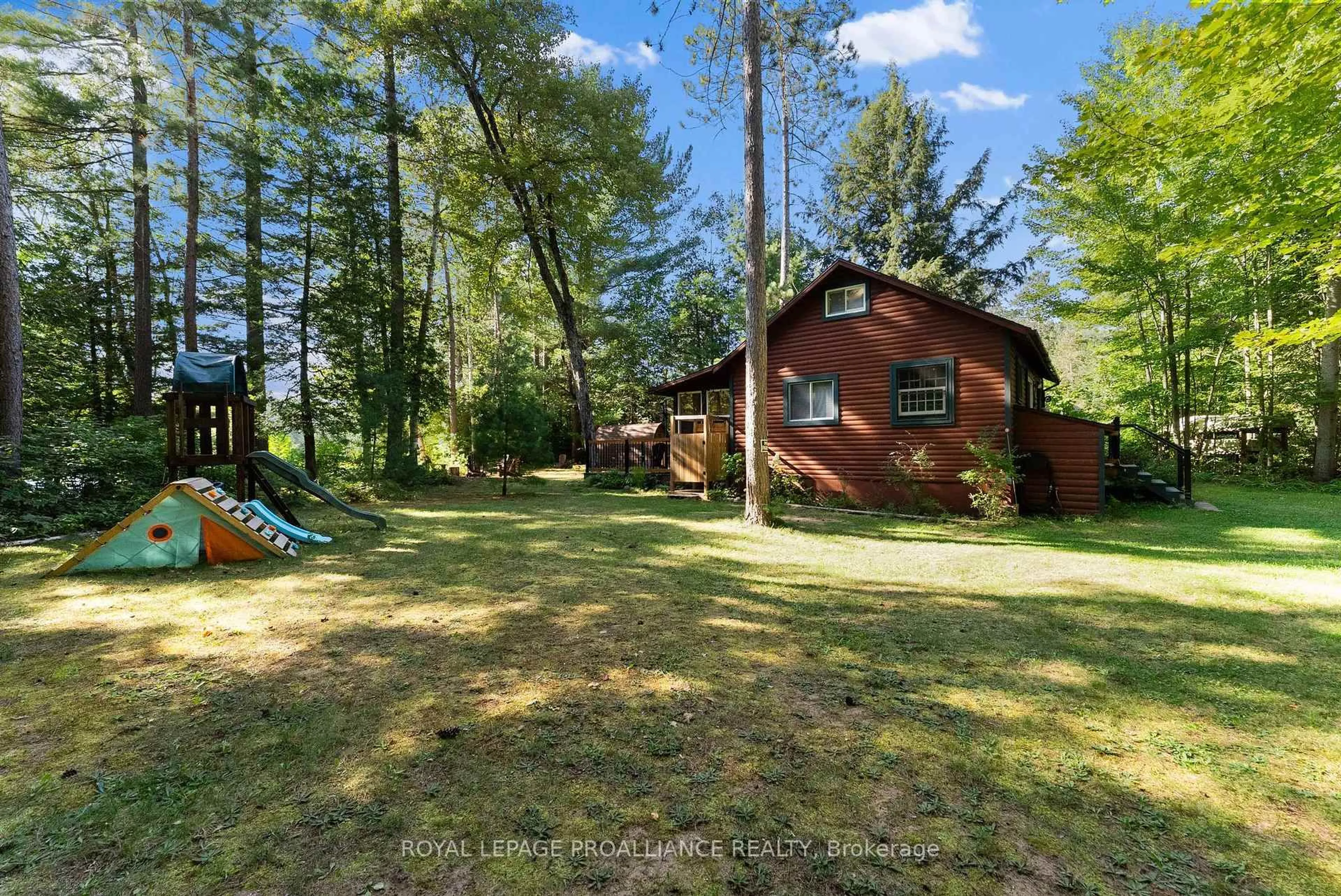 A pic from outside/outdoor area/front of a property/back of a property/a pic from drone, forest/trees view for 25B Cormorant Lane, Combermere Ontario K0J 1L0