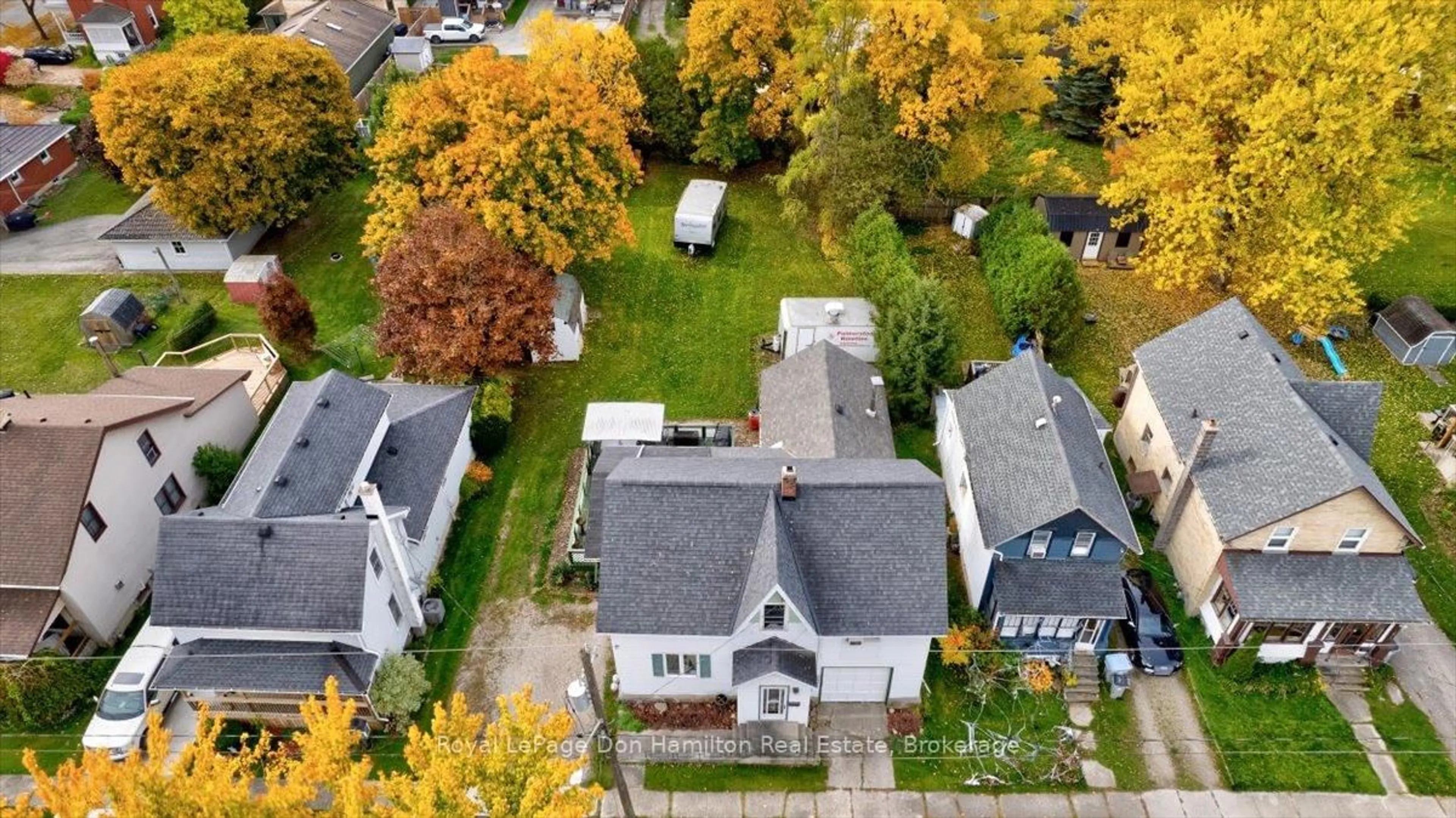 A pic from outside/outdoor area/front of a property/back of a property/a pic from drone, street for 450 Inkerman St, North Perth Ontario N4W 1C5